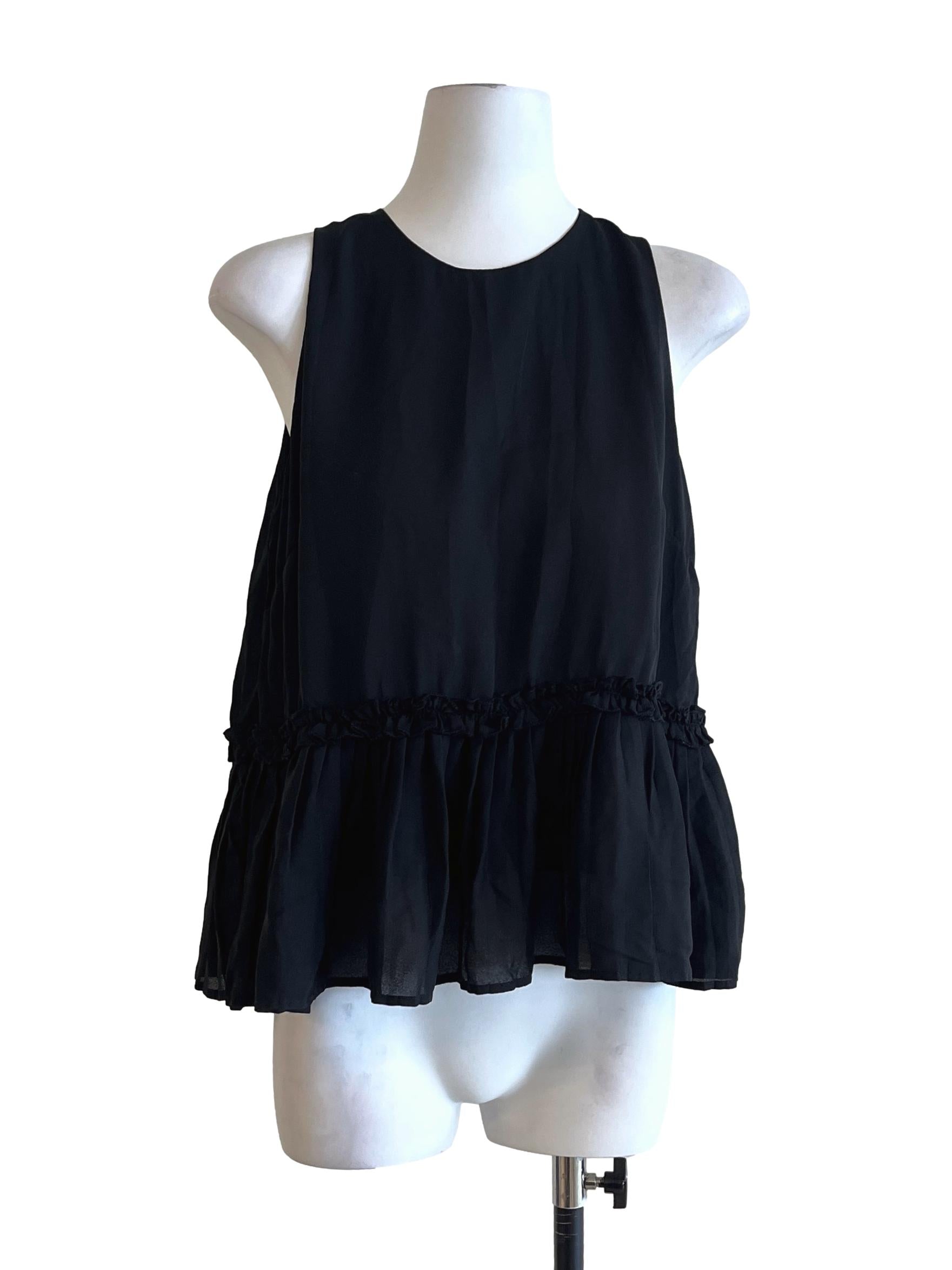 Jet Black Halter Sleeveless Top