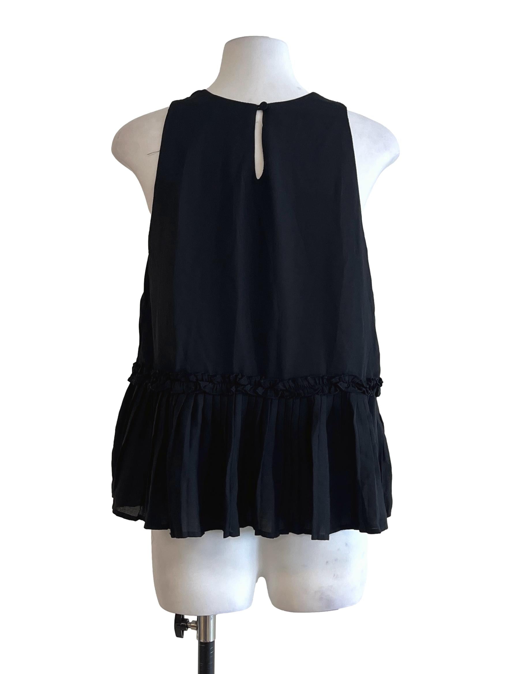 Jet Black Halter Sleeveless Top