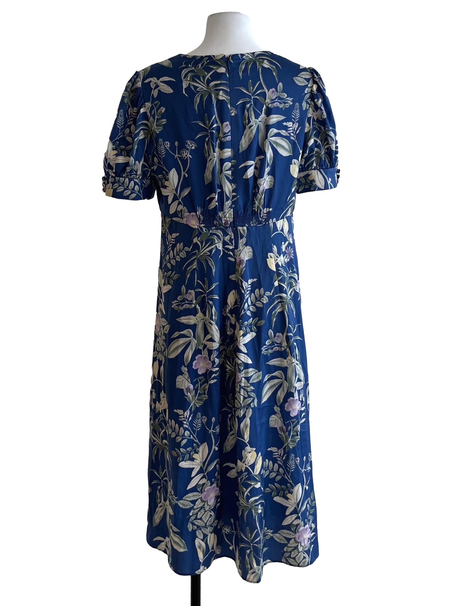 Blue Bloral Empire Dress