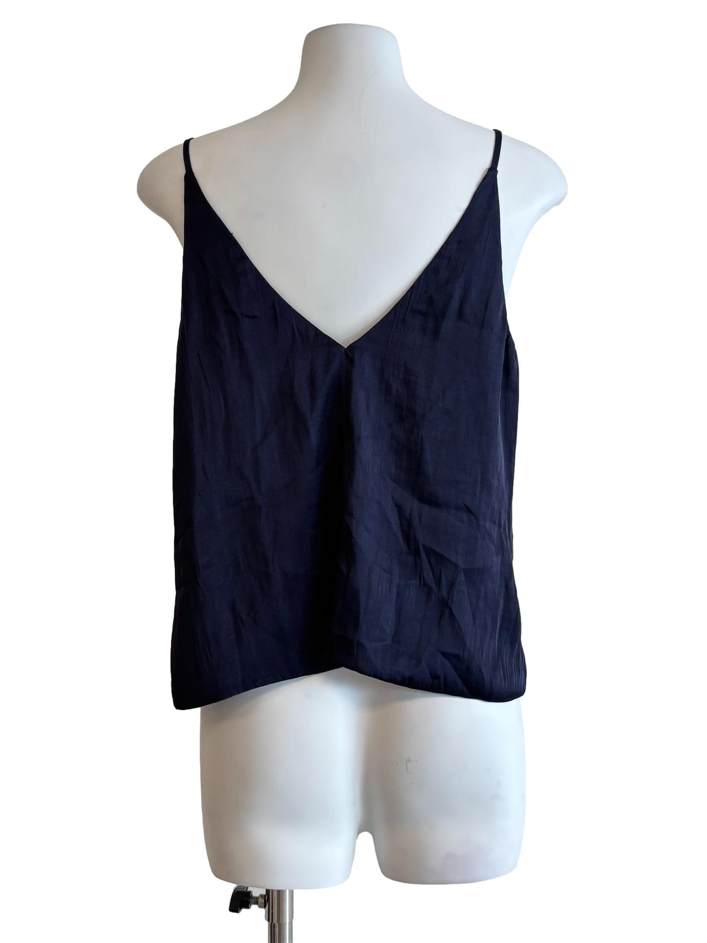 Midnight Blue Satin Camisole Top