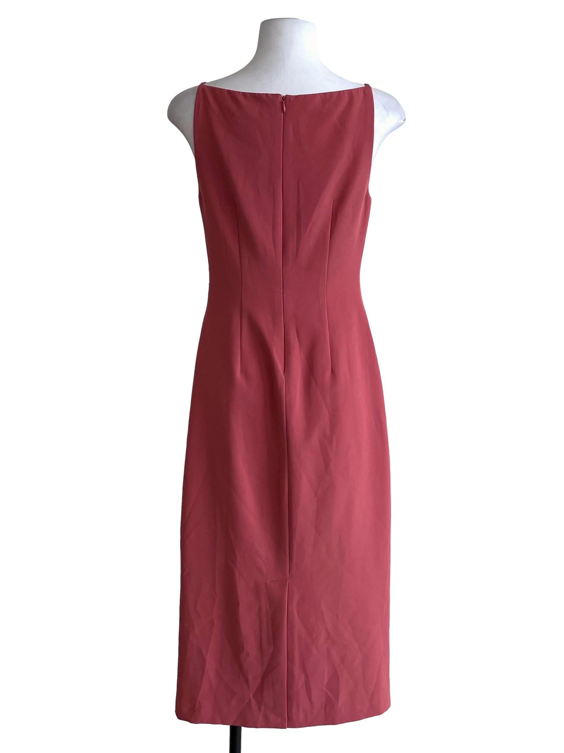 Watermelon Pink Draped Slip Dress