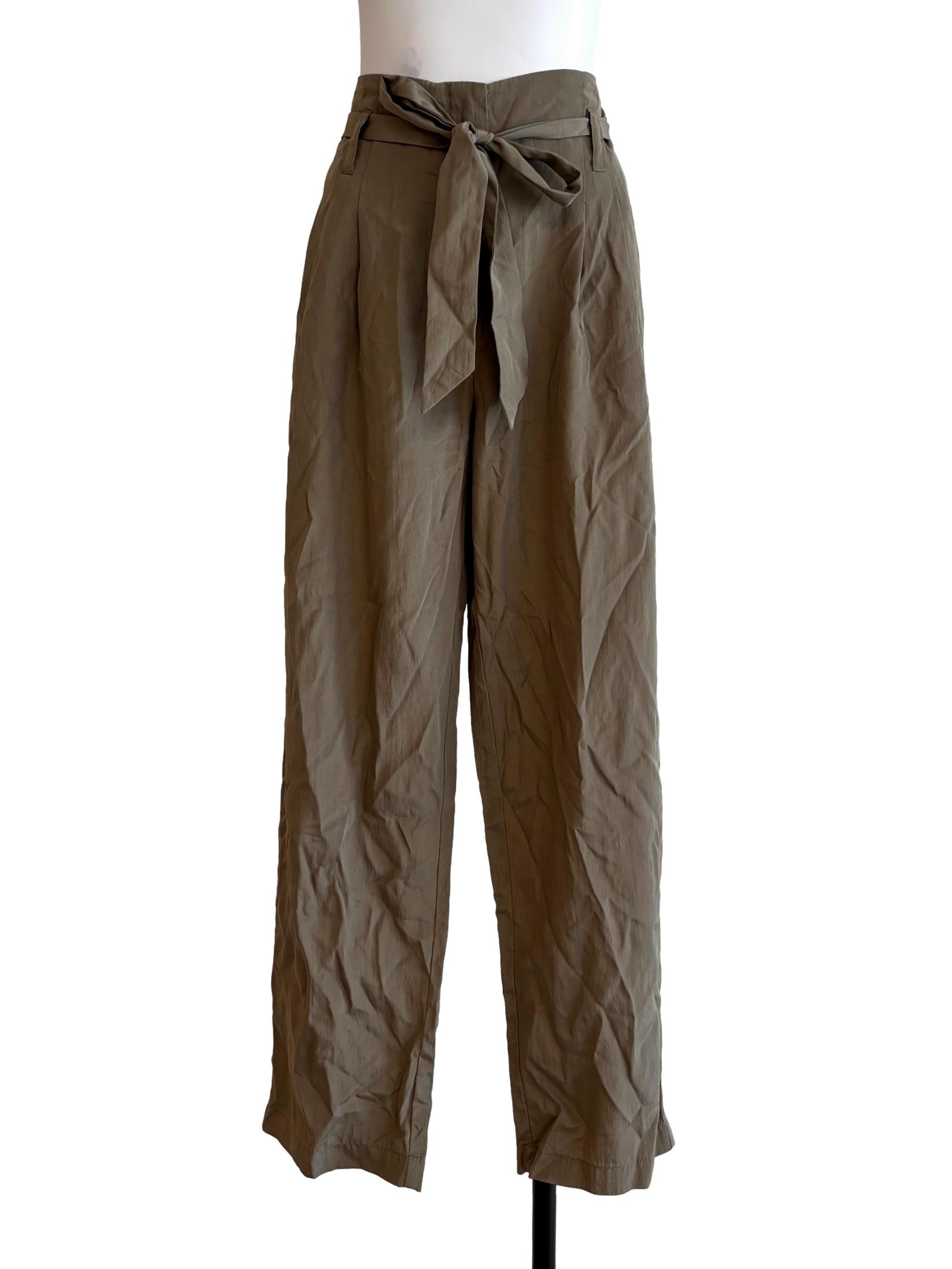 Moss Green Pants With Belt