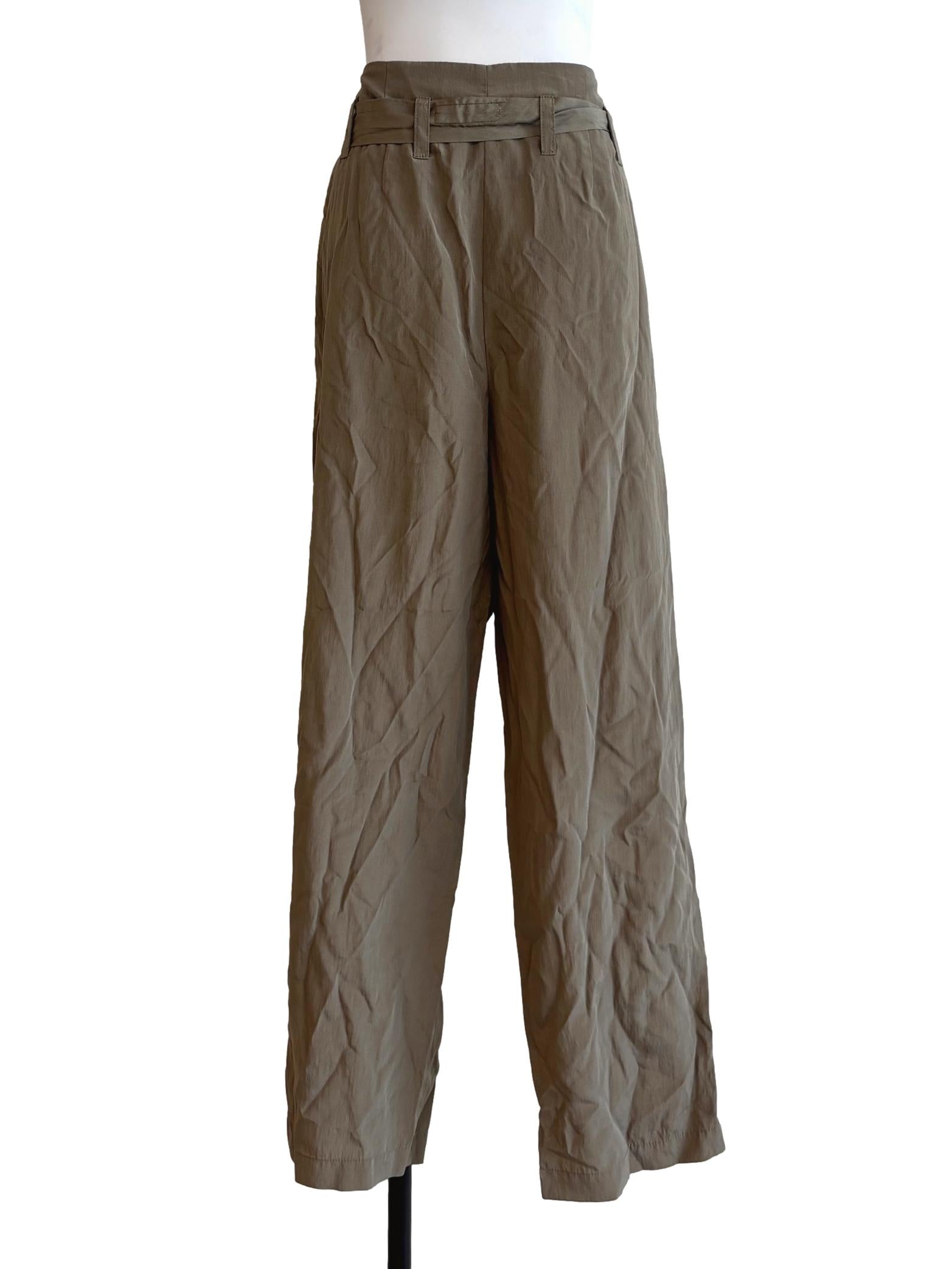 Moss Green Pants With Belt