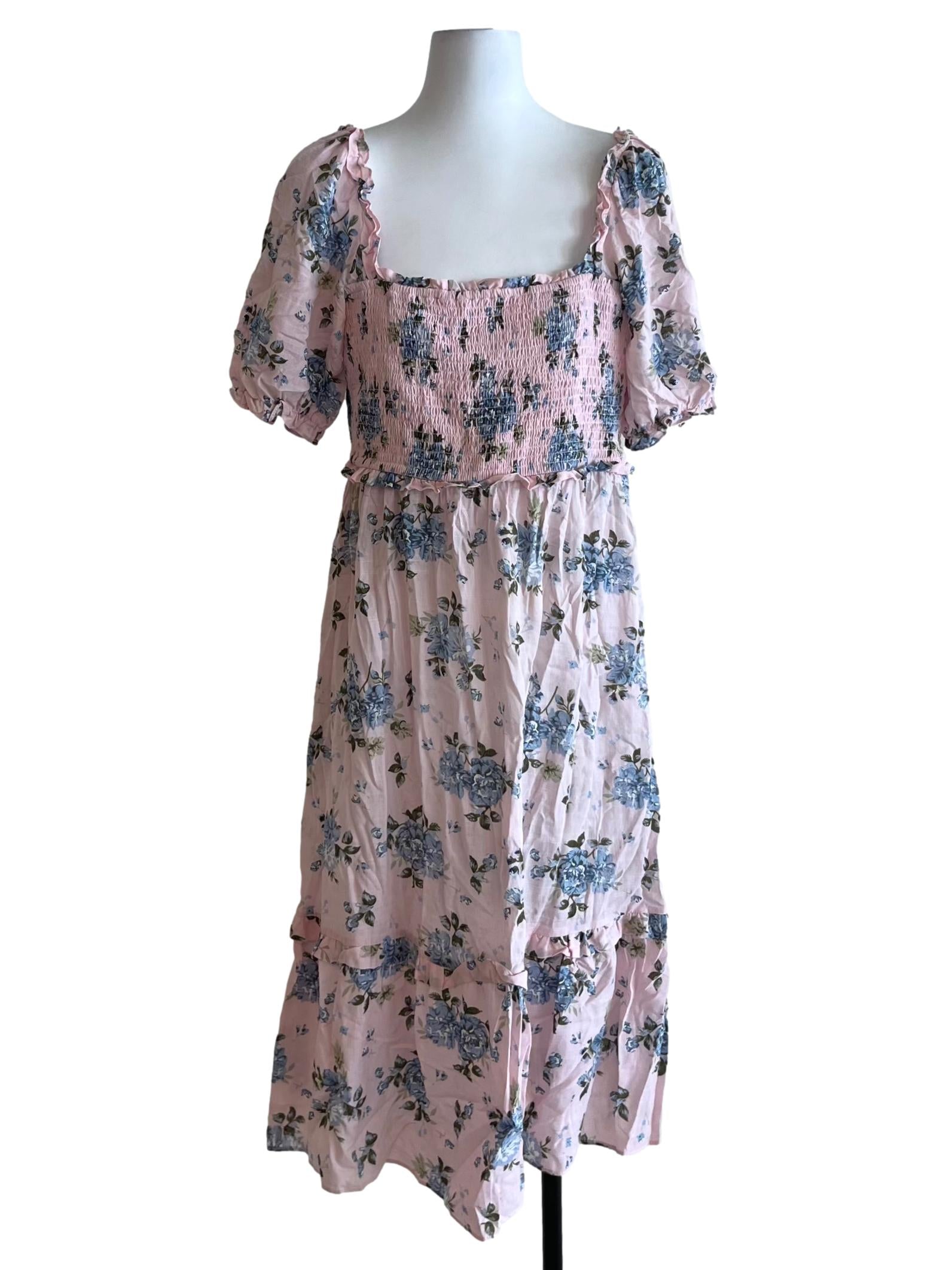 Blush Pink Floral Empire Dress