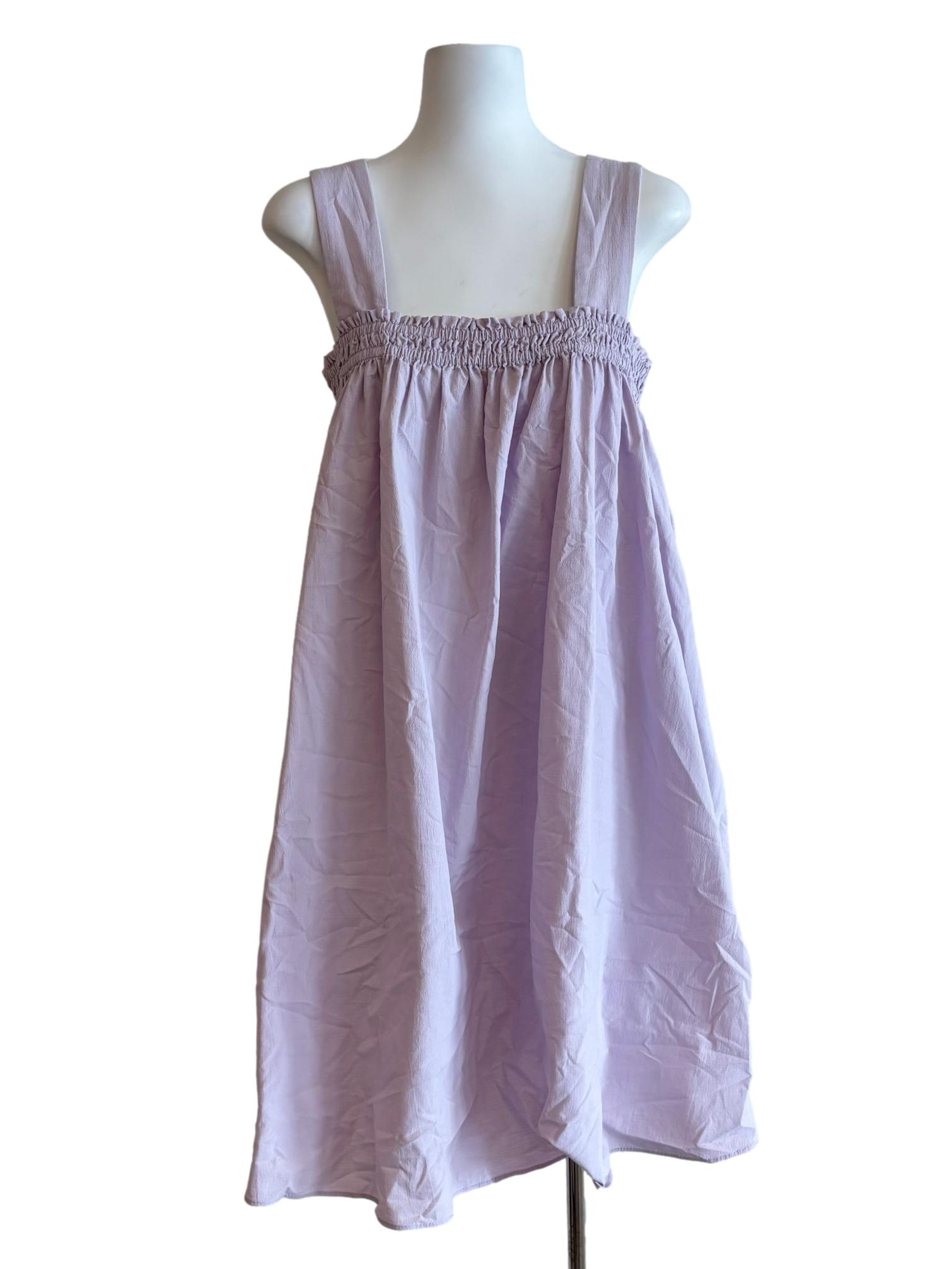 Lilac Cotton Square Neck Camisole Dress