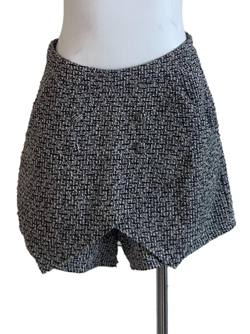 Black Knit Textured Skorts