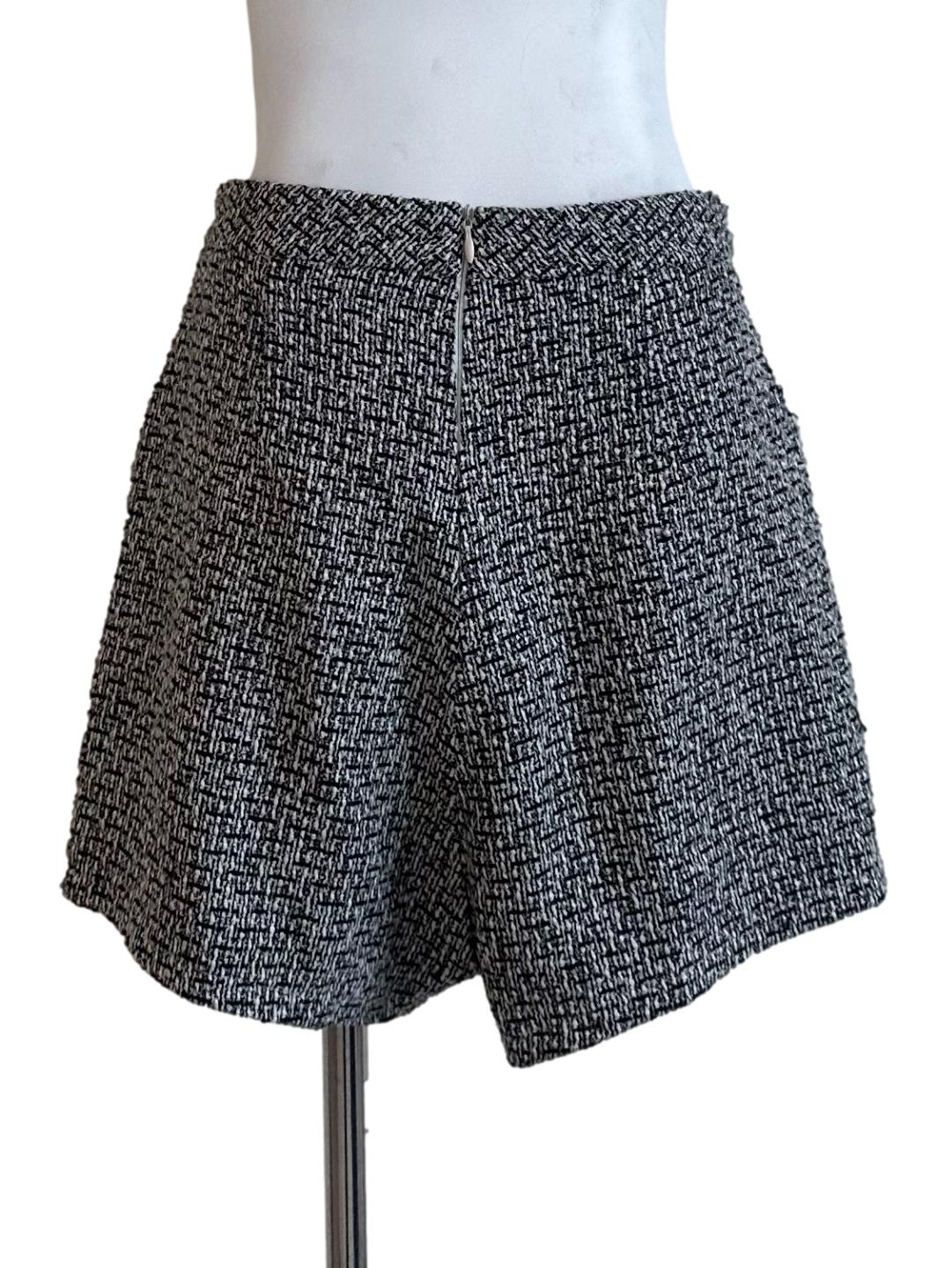 Black Knit Textured Skorts