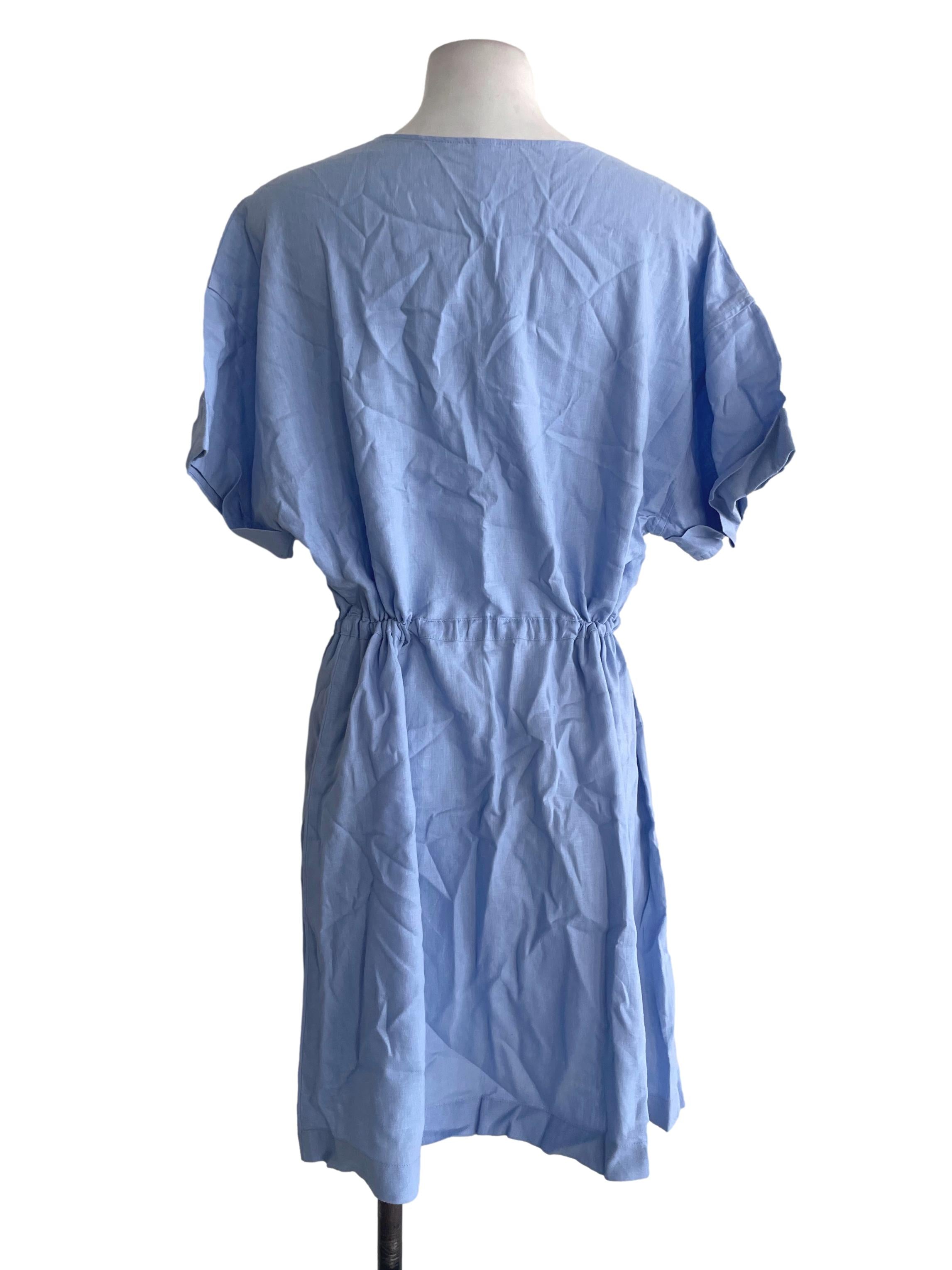 Blue Plain Dress