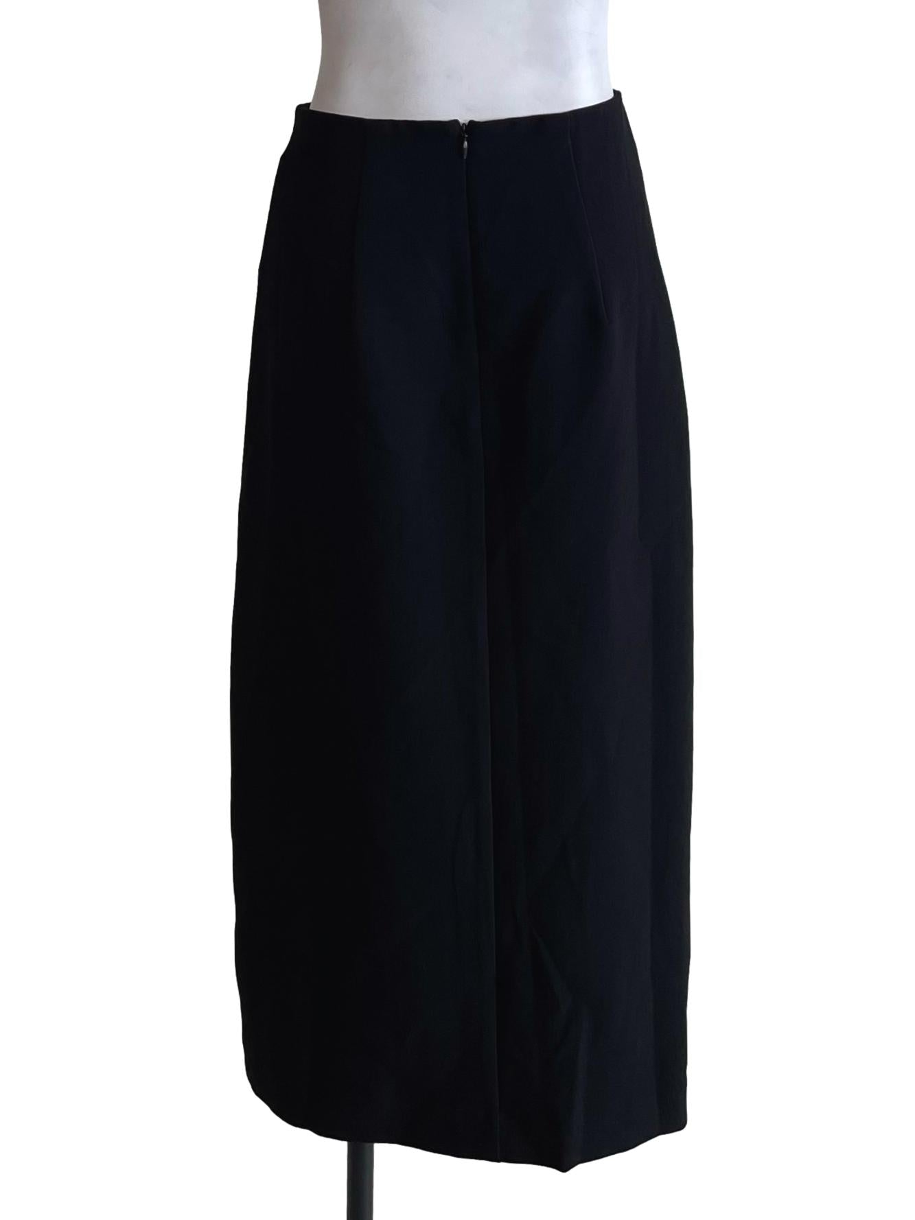 Black Ruched Slit Skirt