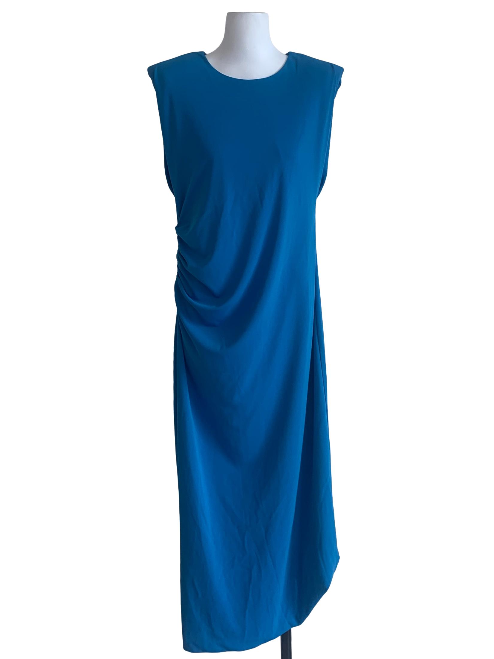 Lapis Blue Tunic Drape Dress