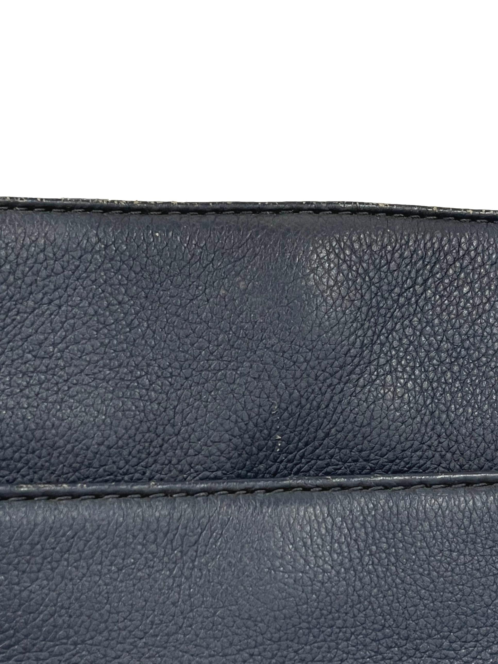 Navy Blue Hamilton Pebble Leather Crossbody Bag