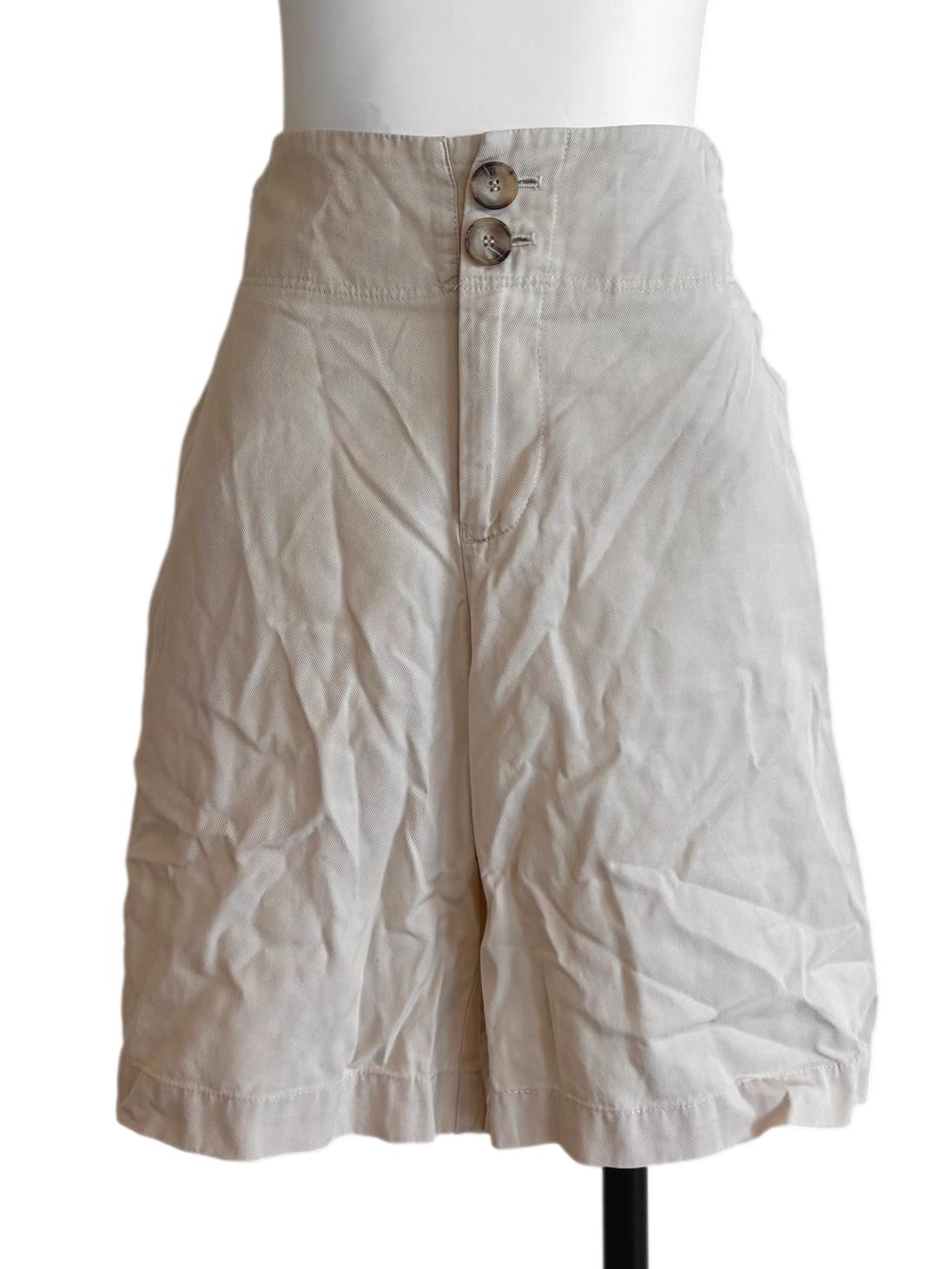 Parchment Beige Cotton Shorts