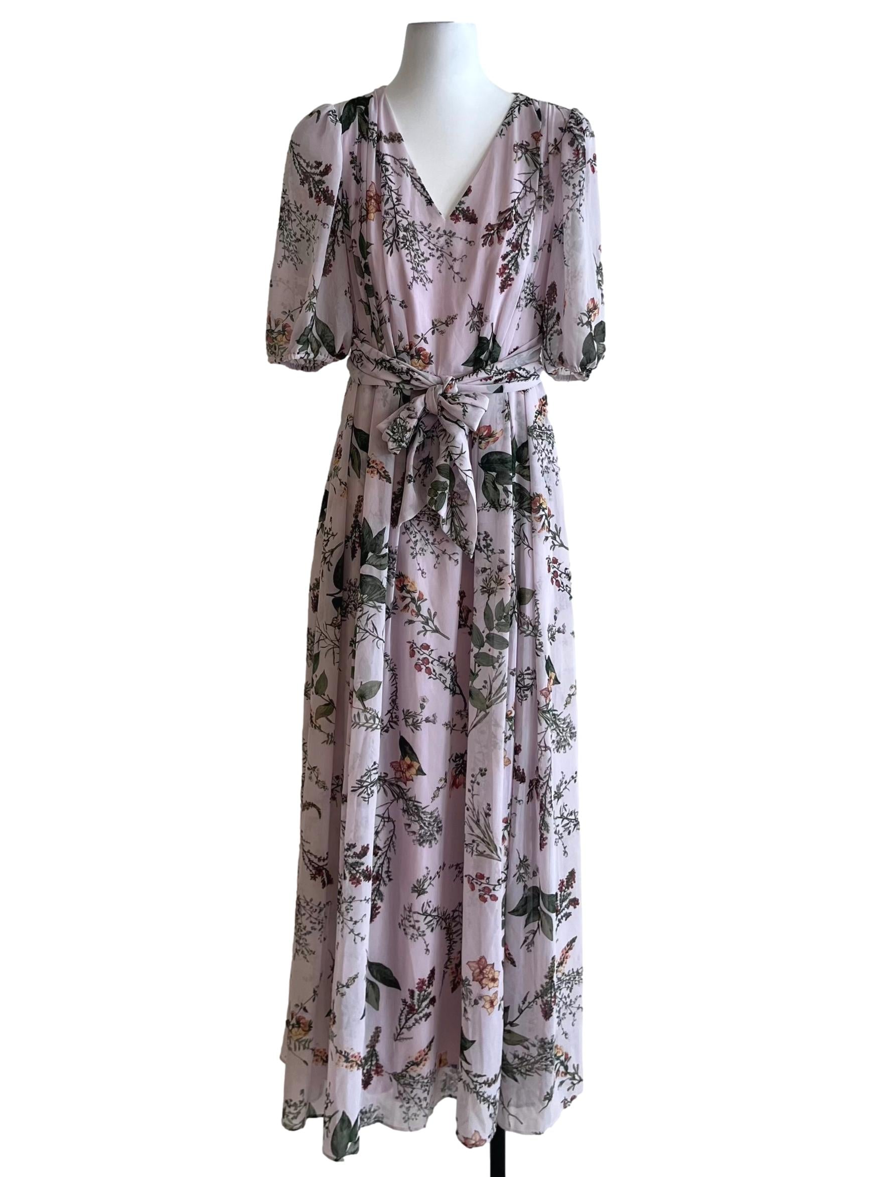 Lavender Purple Floral Empire Dress