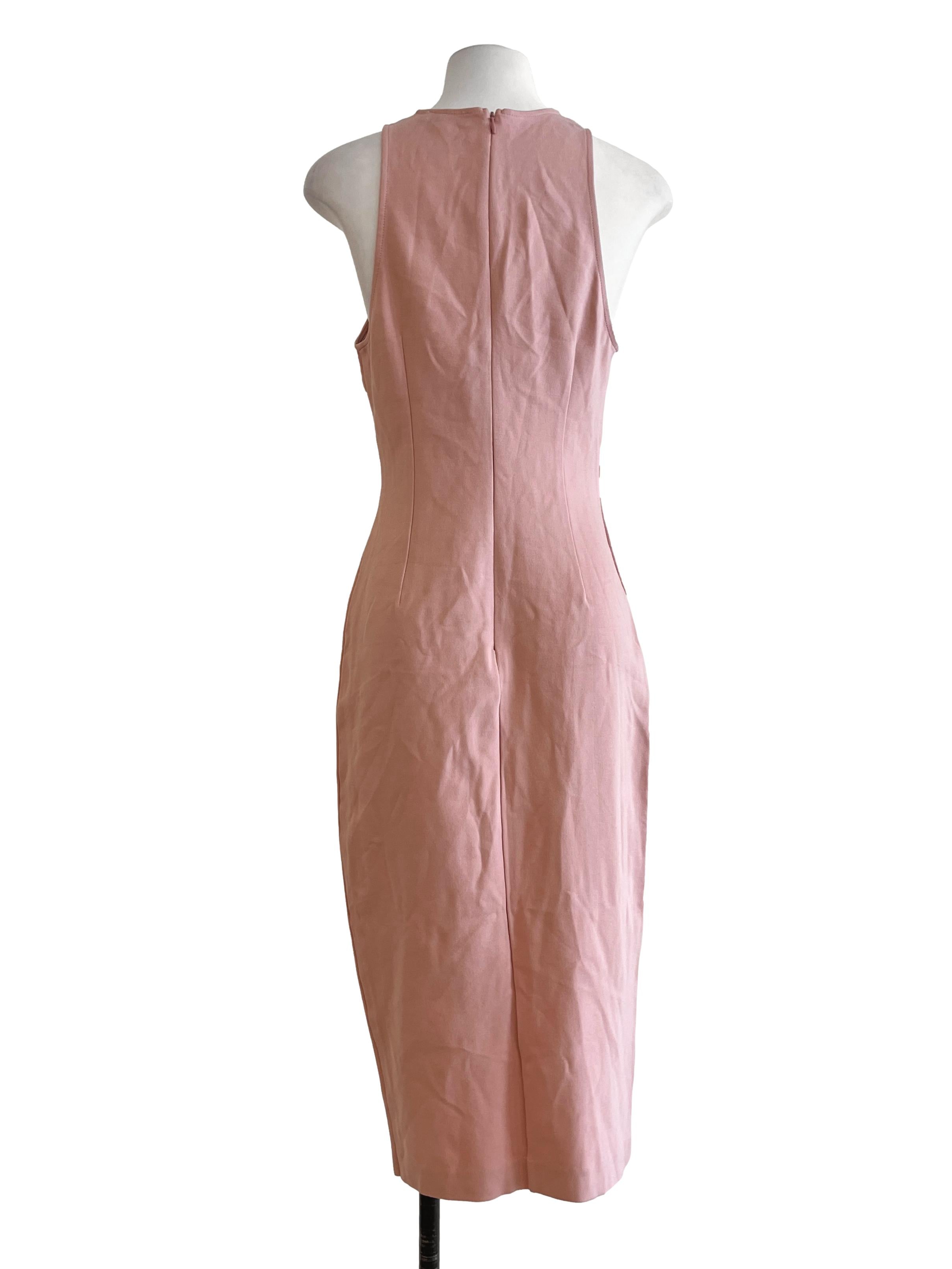 Salmon Pink Halter Sleeveless A-Line Dress LB