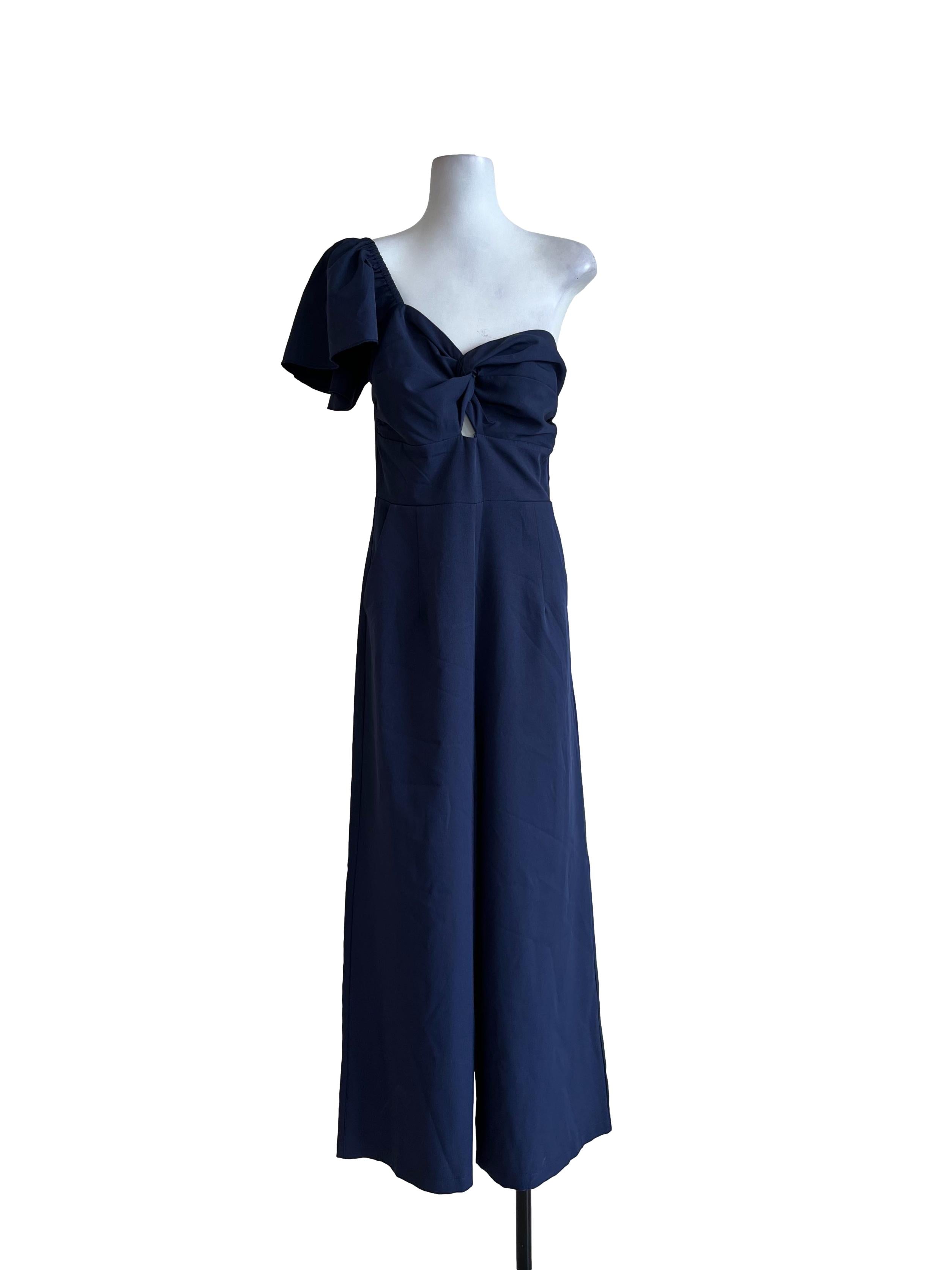 Blue One Sleeve Jumpsuit