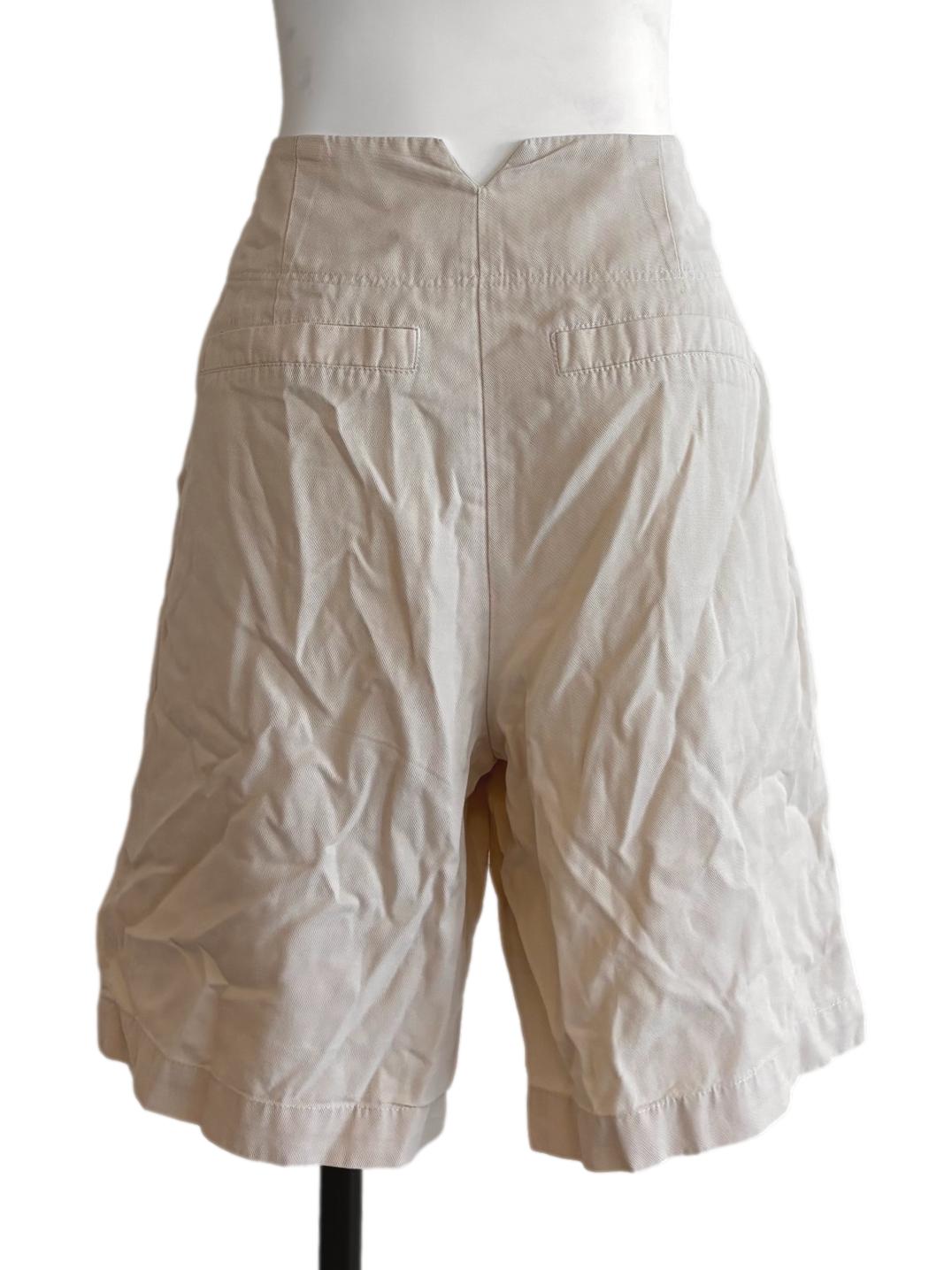 Parchment Beige Cotton Shorts