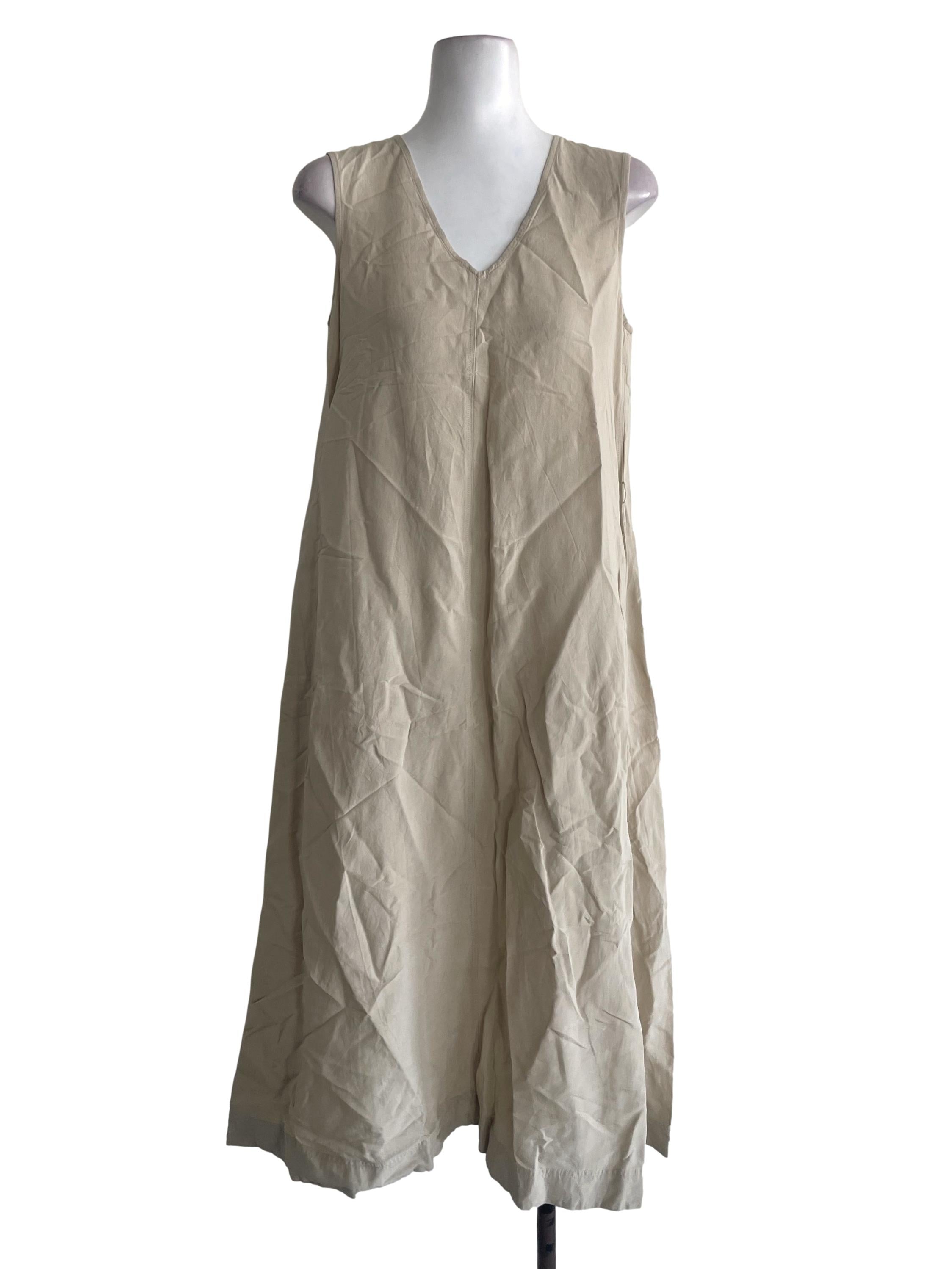 Pastel Brown Plain Tent Dress