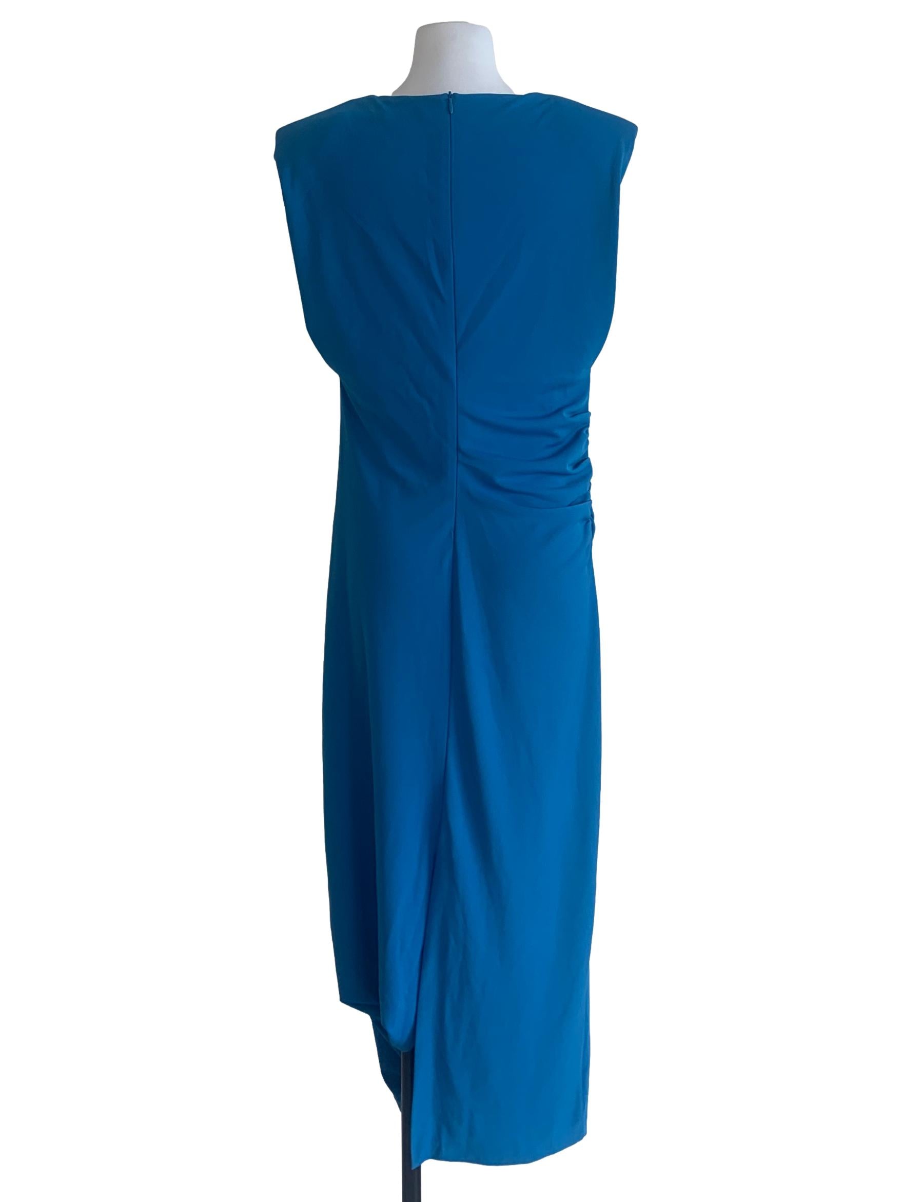 Lapis Blue Tunic Drape Dress