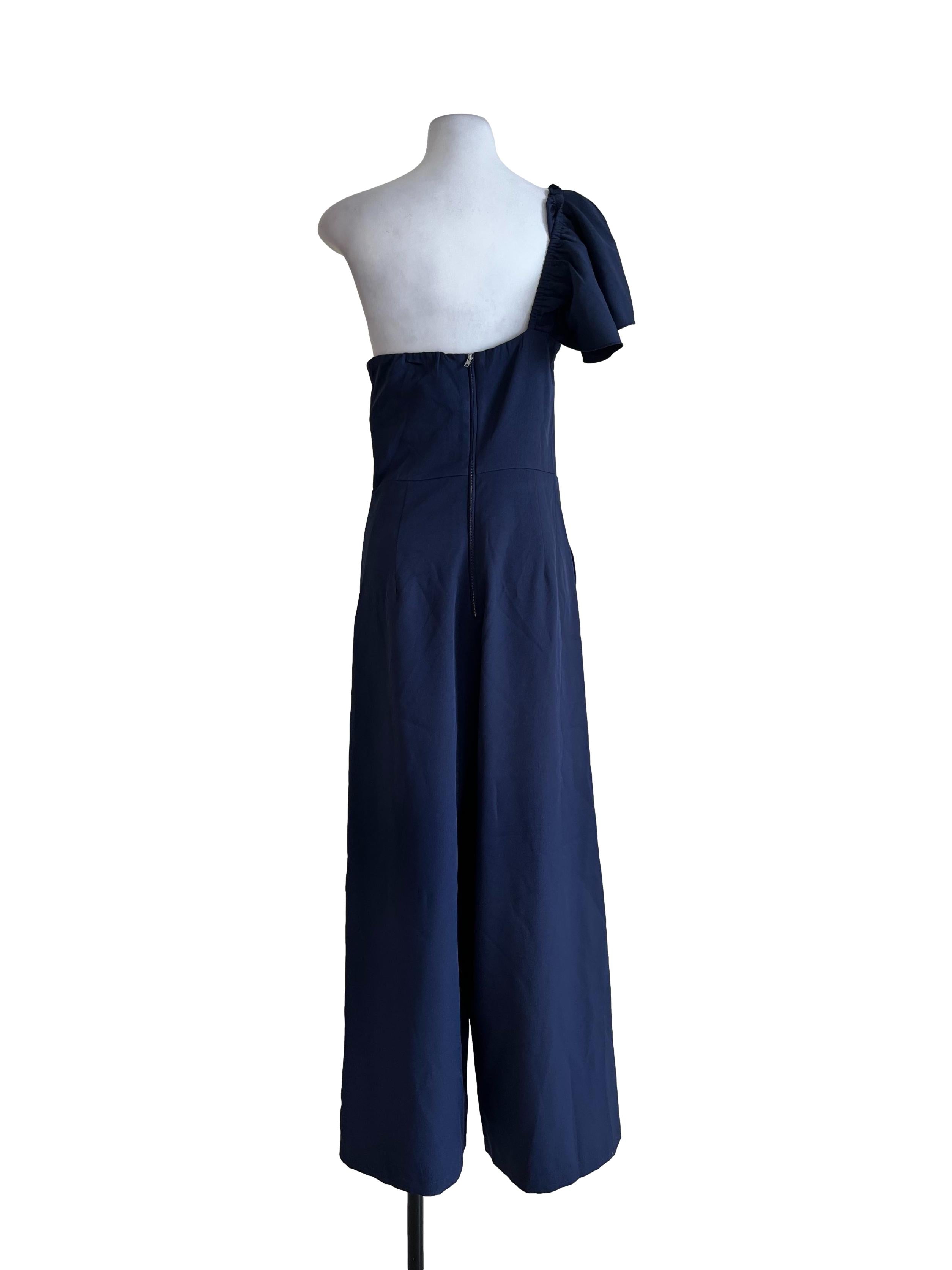 Blue One Sleeve Jumpsuit