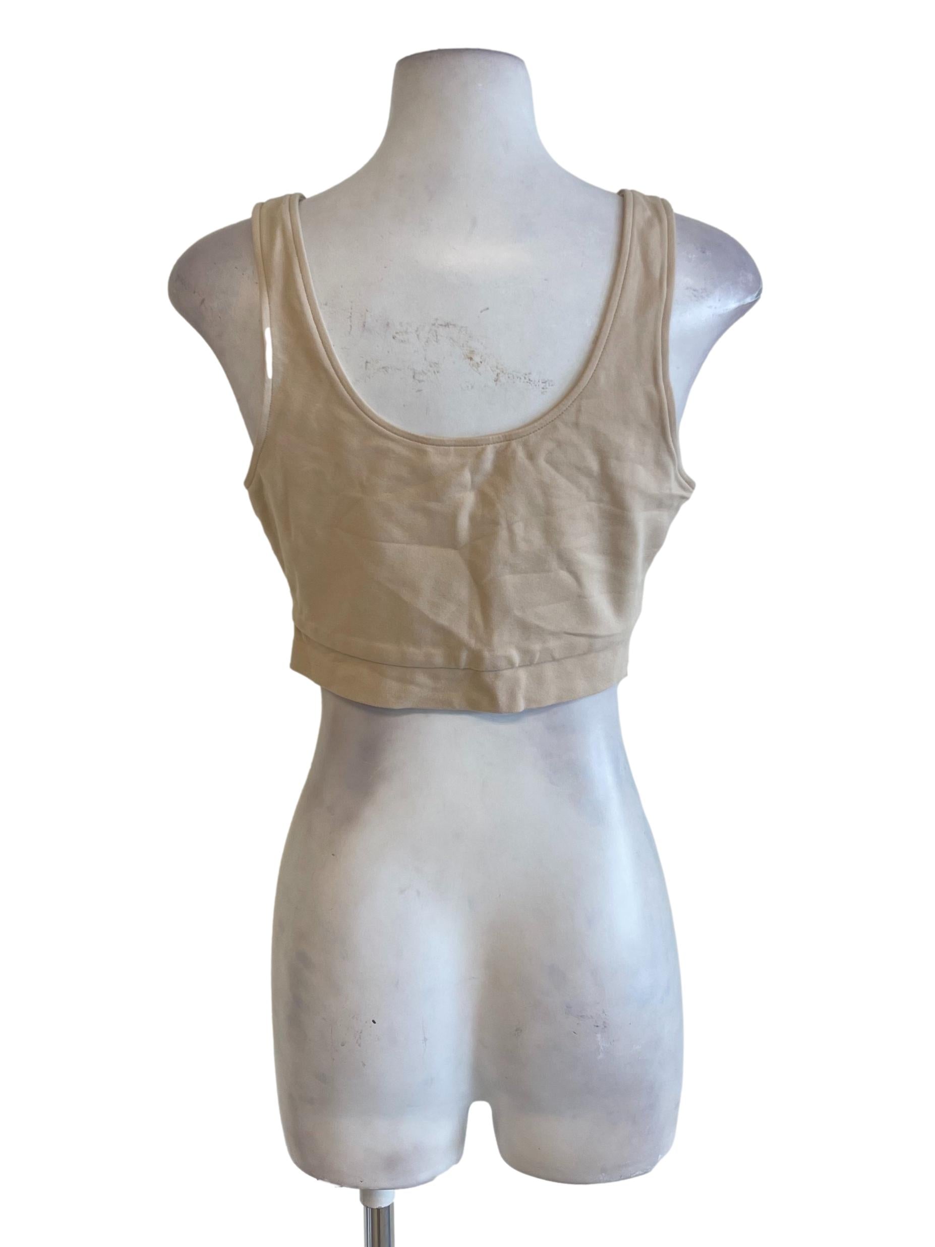Cream Beige Reversible Tank Top