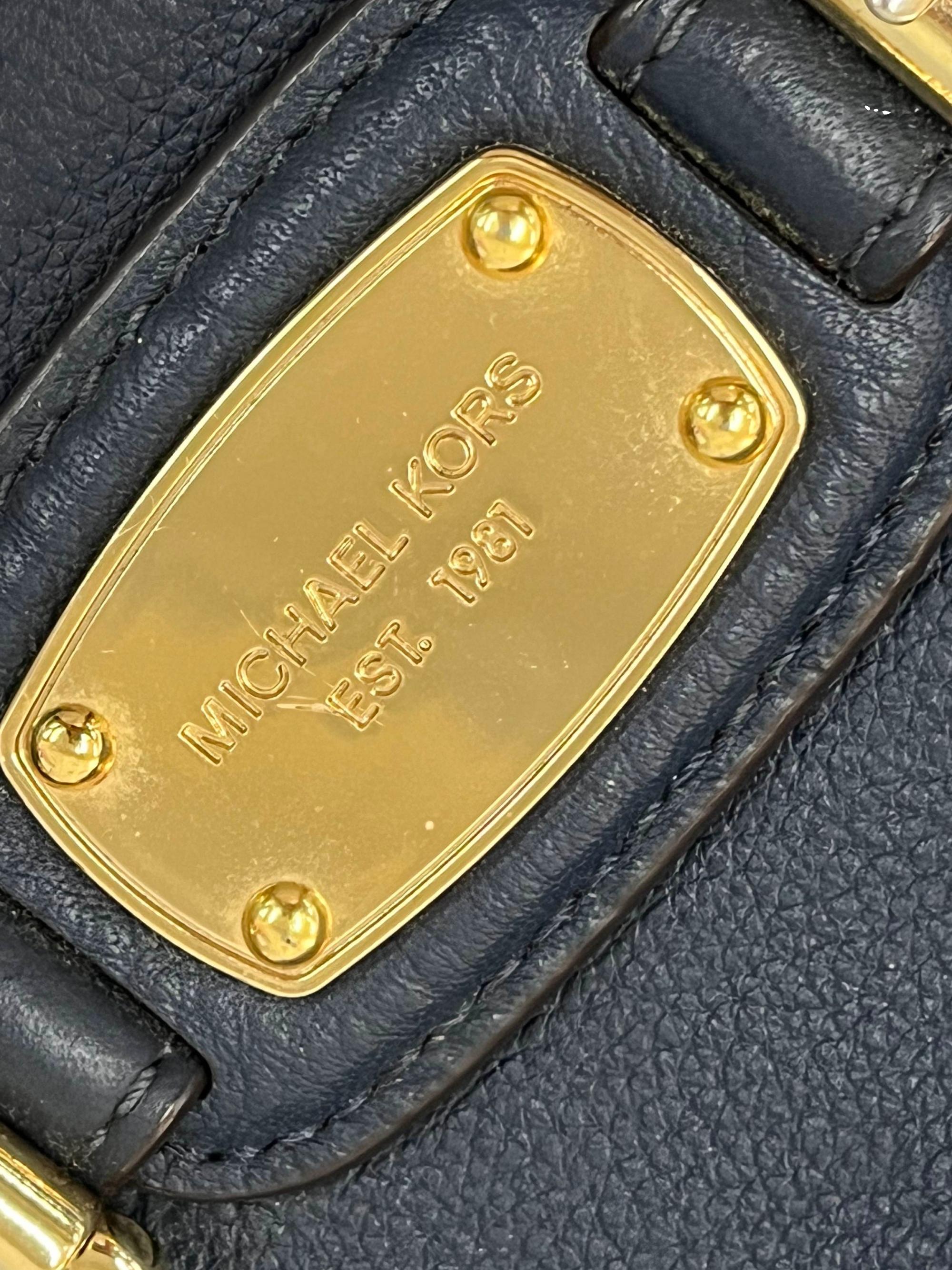 Navy Blue Hamilton Pebble Leather Crossbody Bag