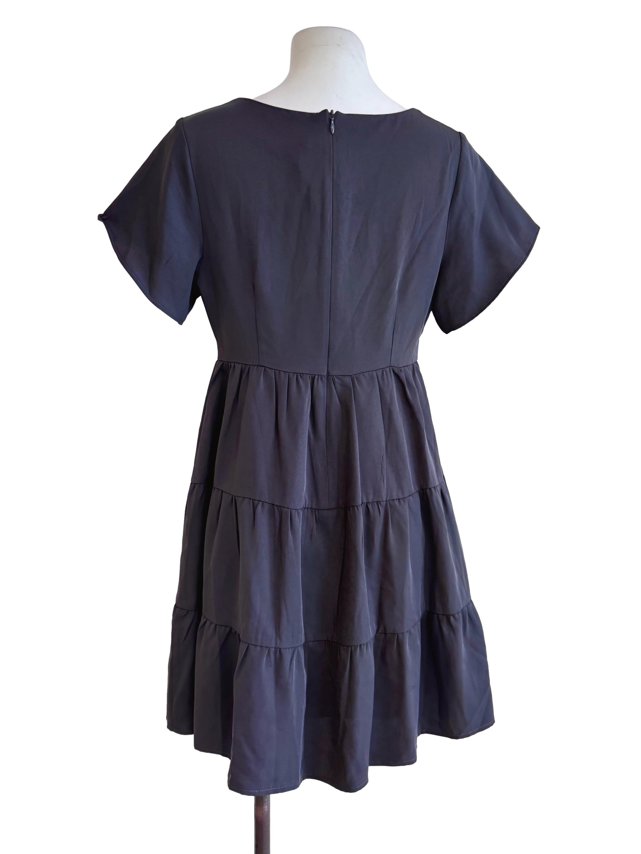 Charcoal Tiered Babydoll Dress