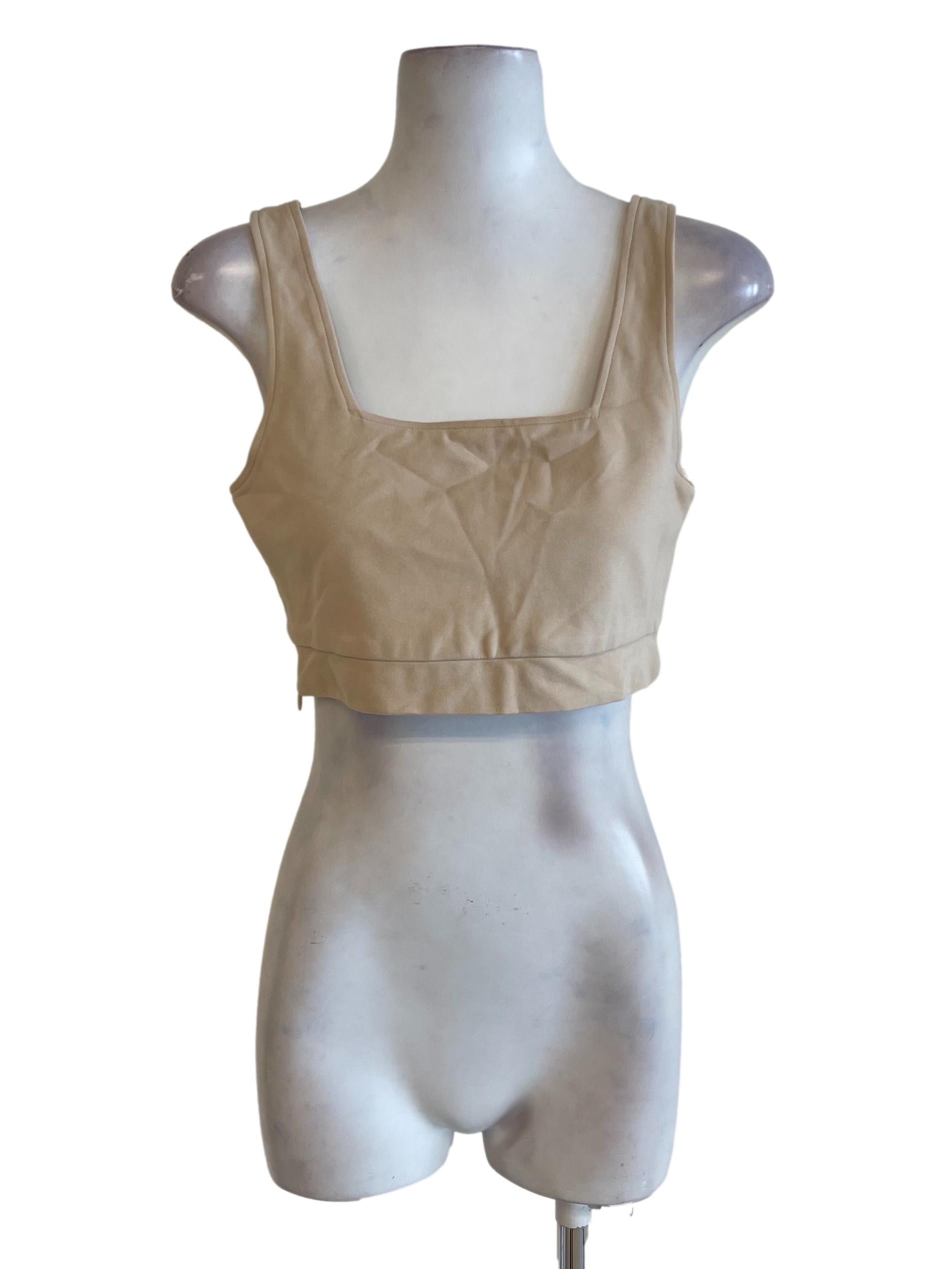 Cream Beige Reversible Tank Top