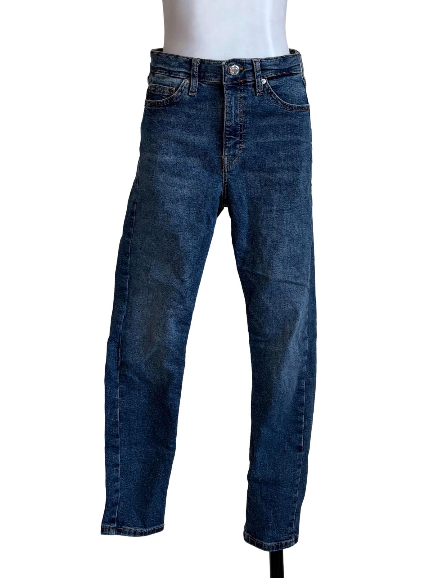 Indigo Blue Mid Rise Skinny Jeans