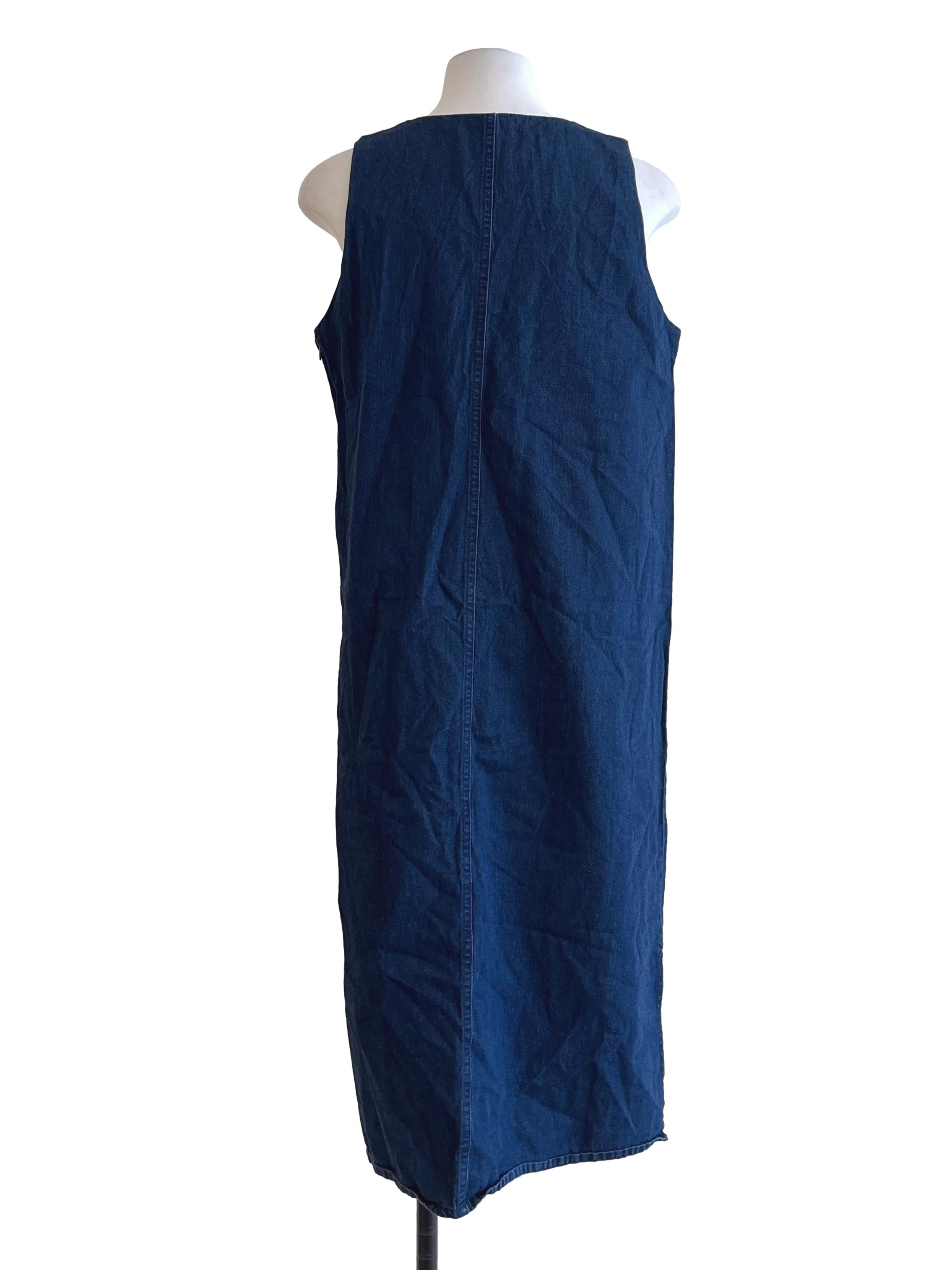 Denim Blue V-Neck Tunic Sleevless Dress TEM