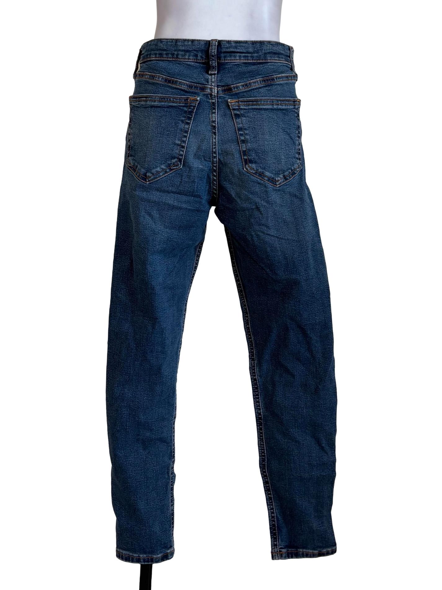 Indigo Blue Mid Rise Skinny Jeans