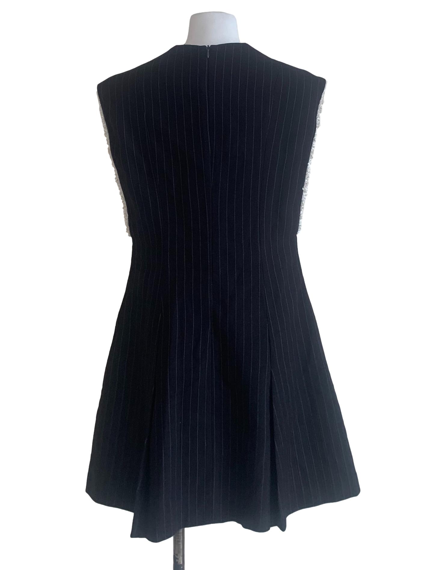Charcoal Black Pencil Stripe Dress