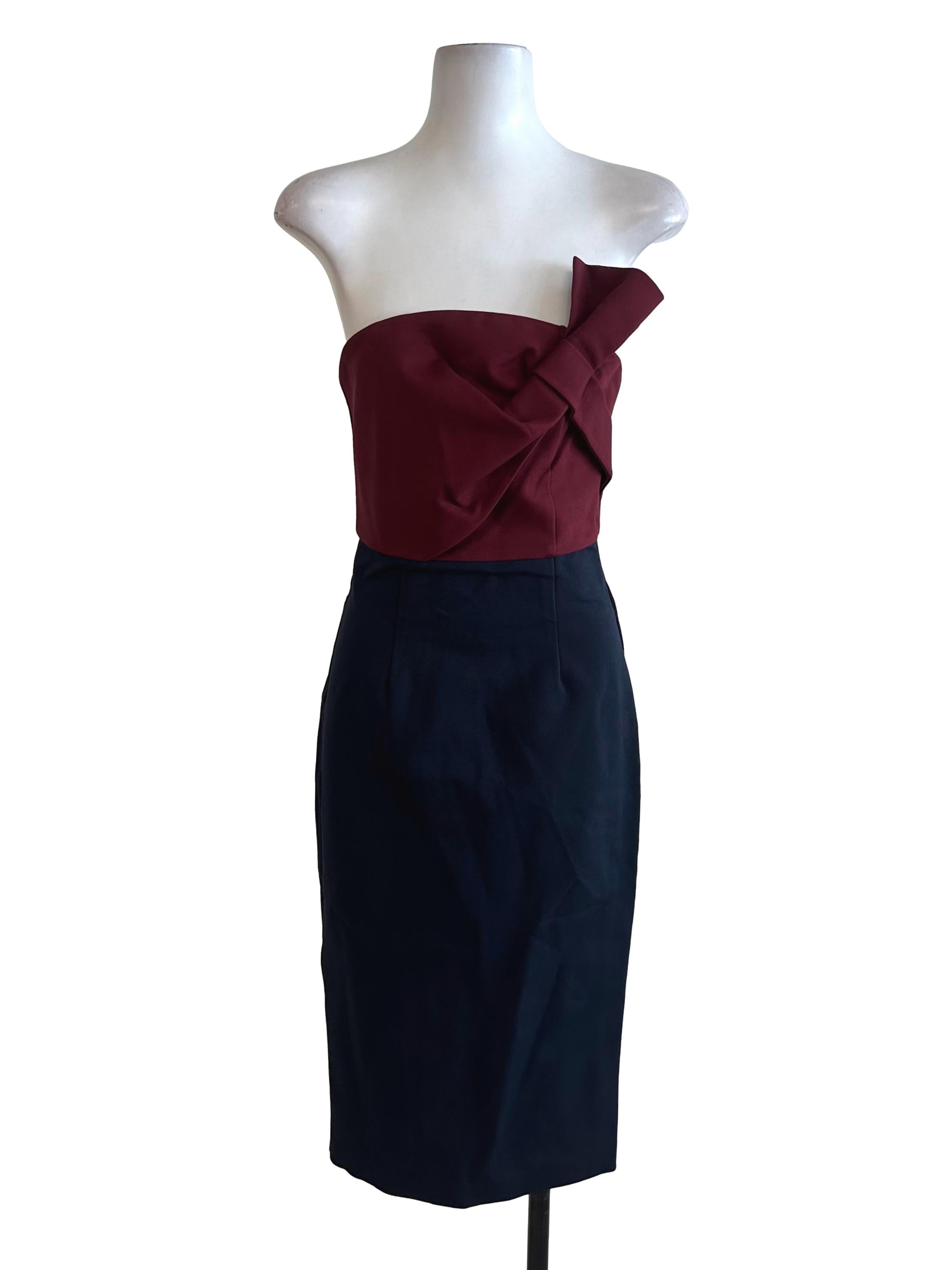 Red Blue Ribbon Strapless Dress LB