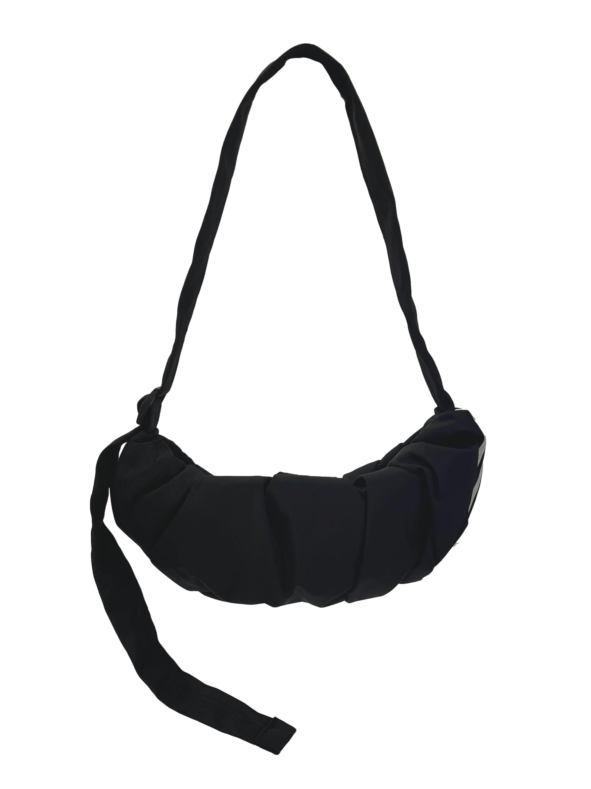 Black Crinkle Cloud Crossbody Bag