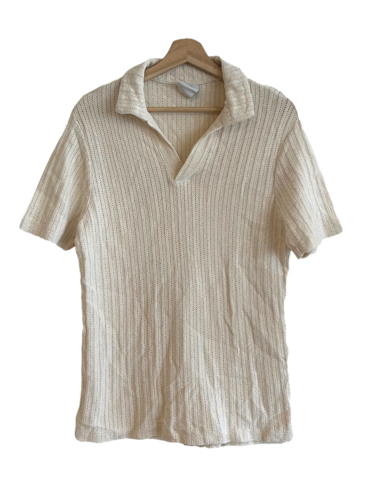 Cream White Knitted Shirt