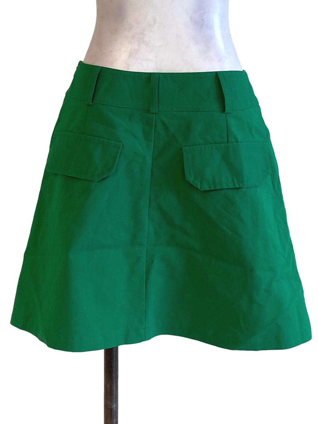 Fern Green Mini A-Line Skirt