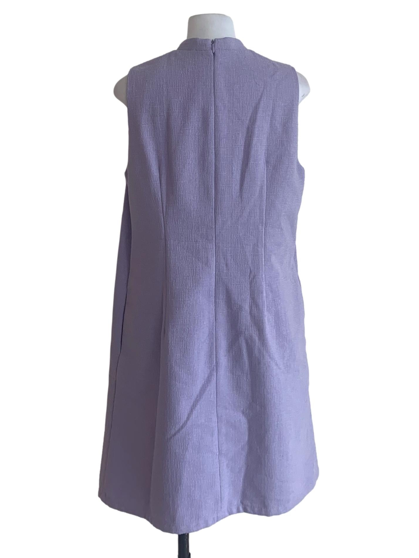Heather Purple Cheongsam Neck Dress