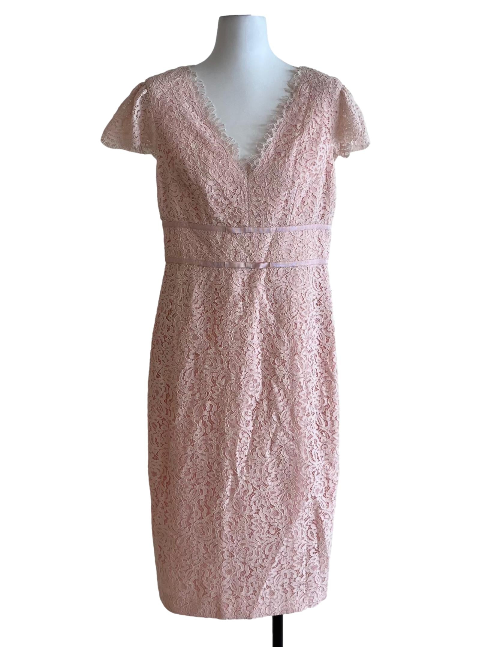 Lemonade Pink Lace Empire Dress