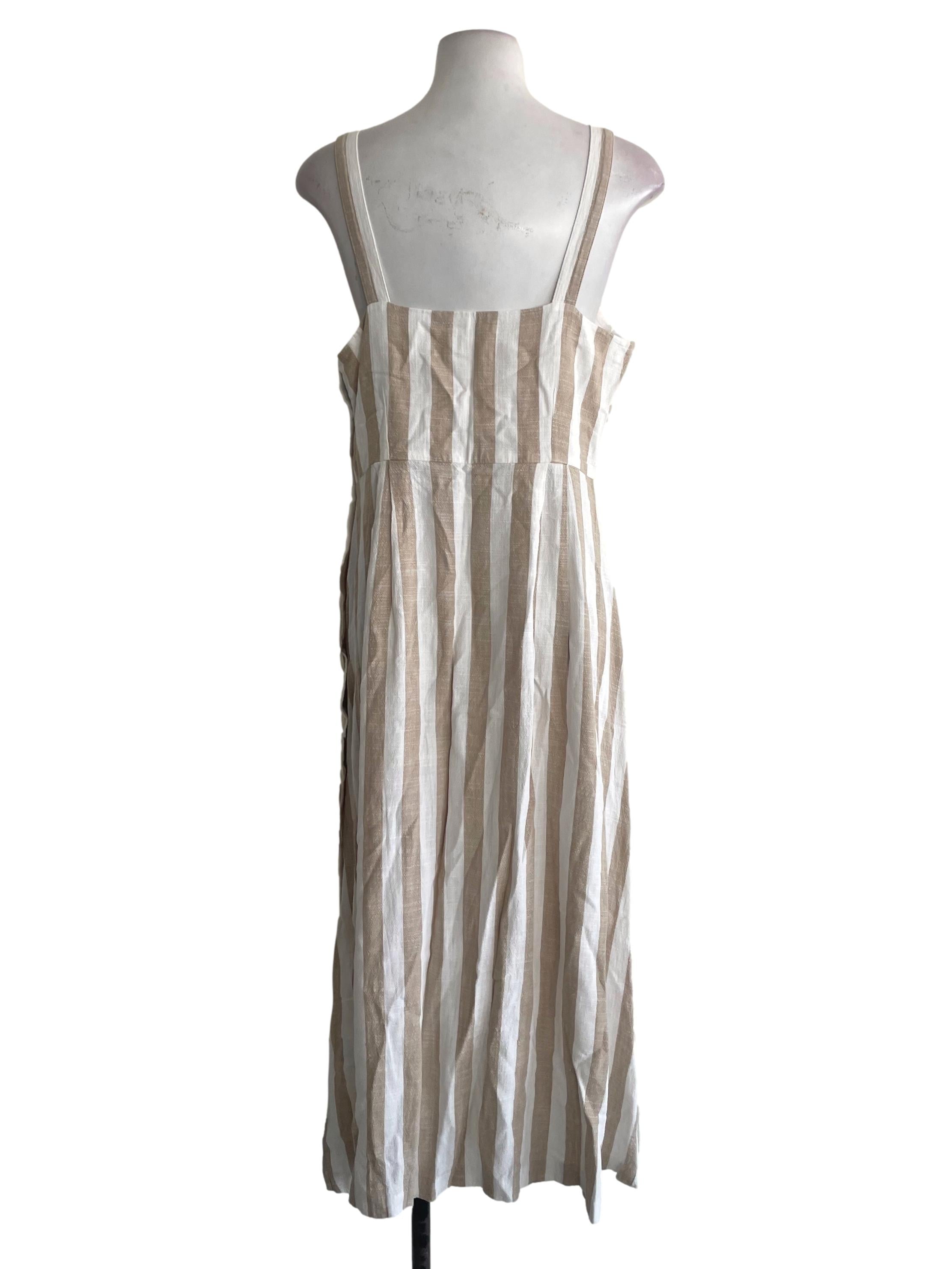 Brown And White Striped Dress