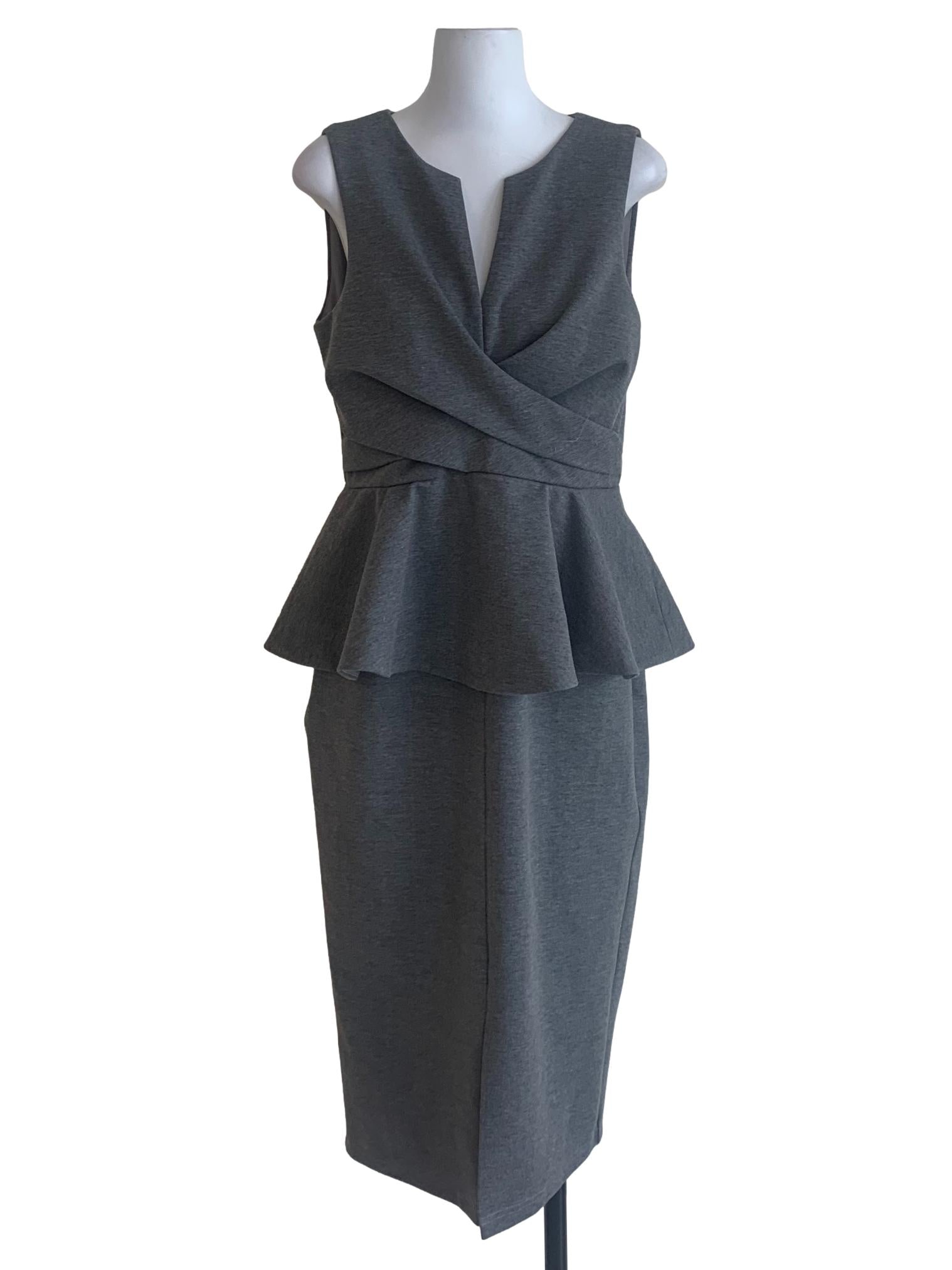 Ash Grey Peplum Dress