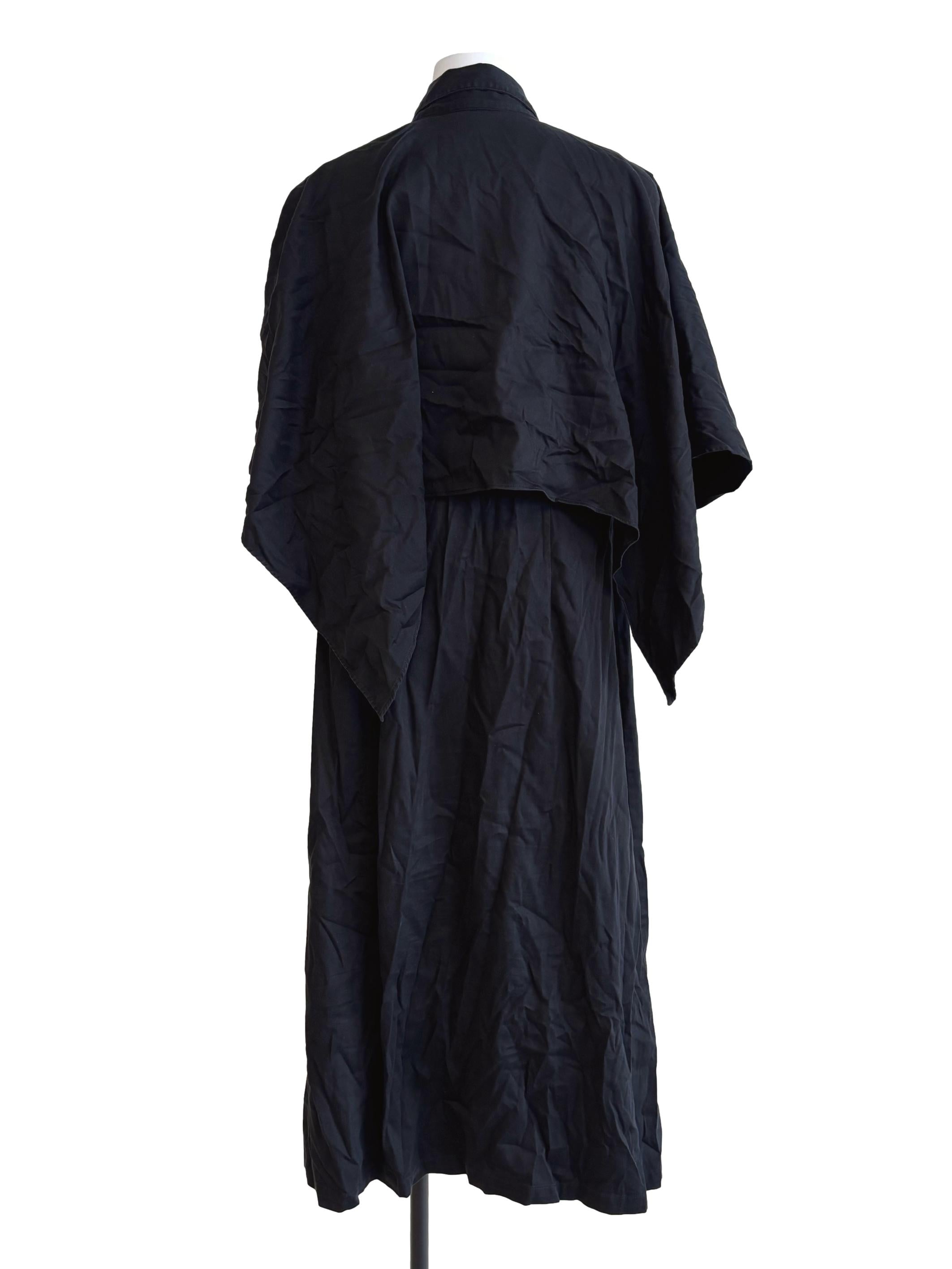 Jet Black Batwing Cape Dress
