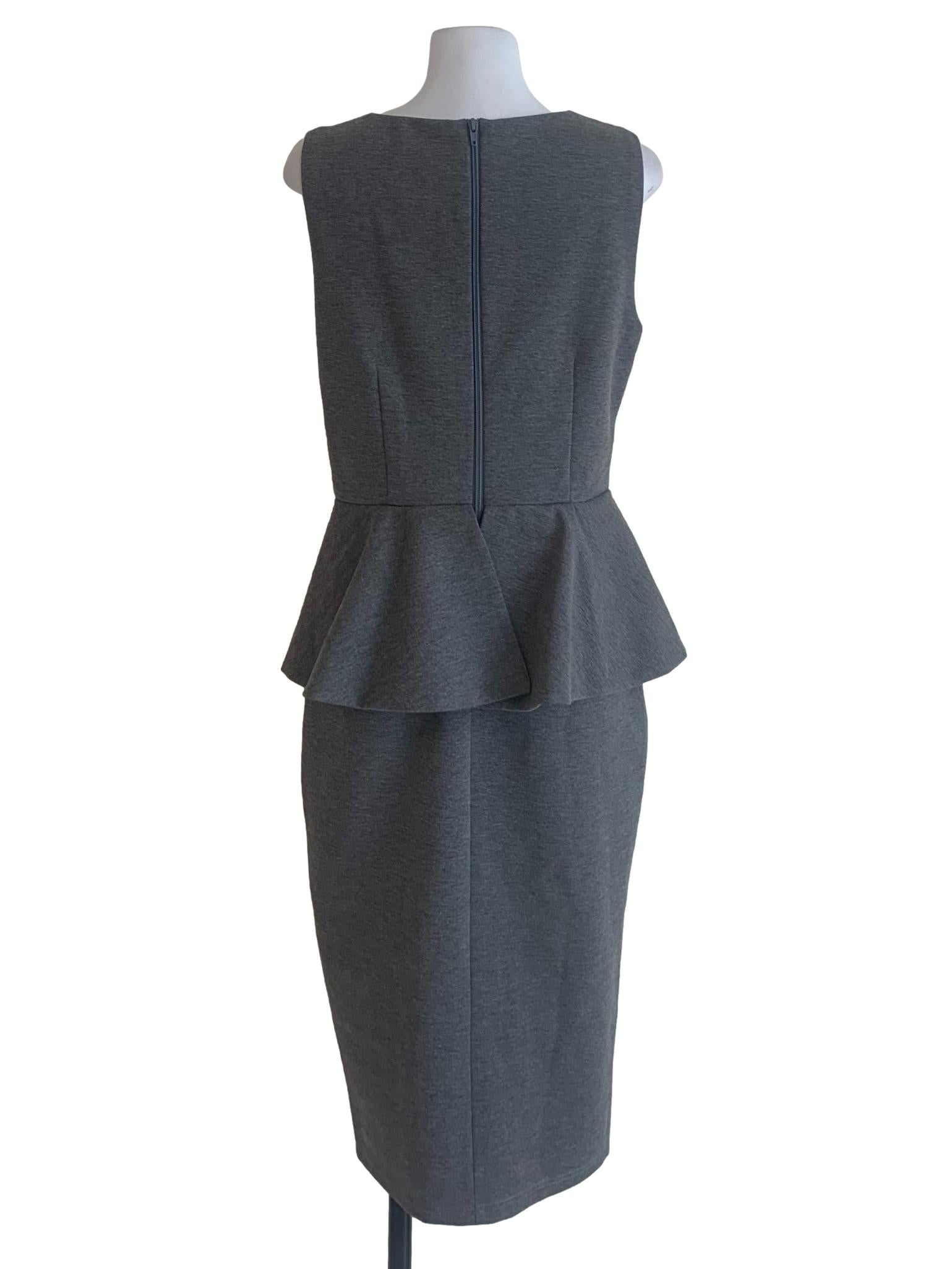 Ash Grey Peplum Dress