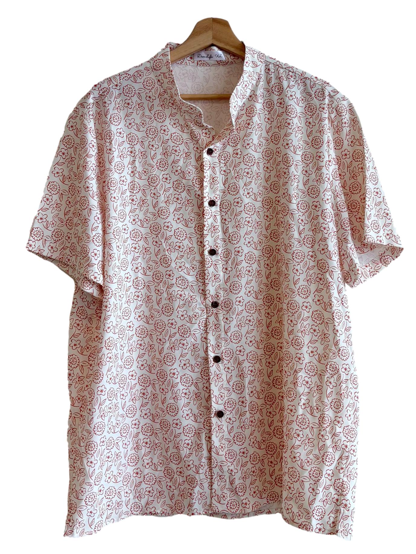 White Apricot Patterned Button Shirt