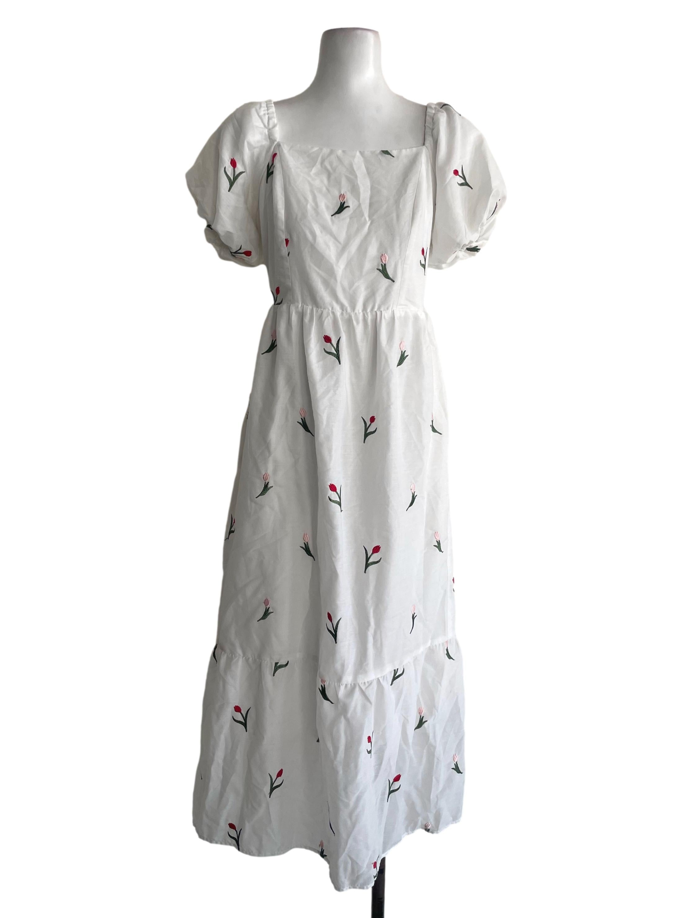 White Floral Maxi Dress