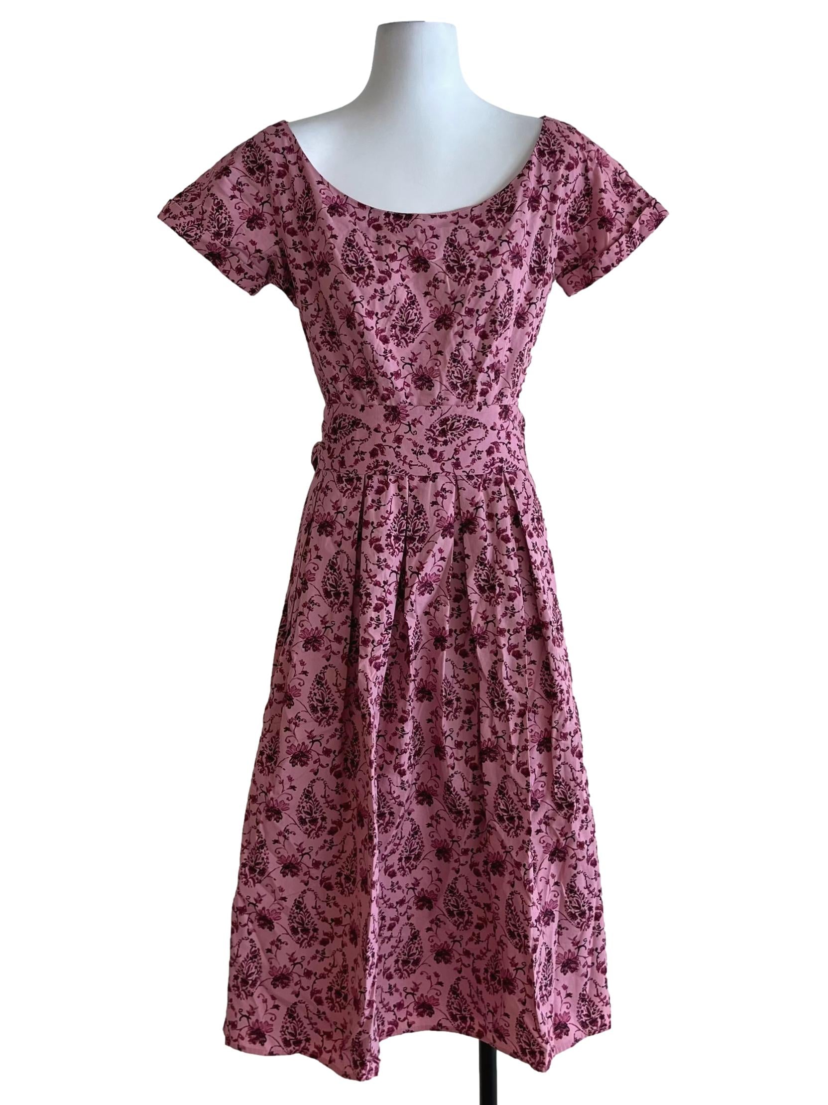 Rose Pink Floral Empire Dress