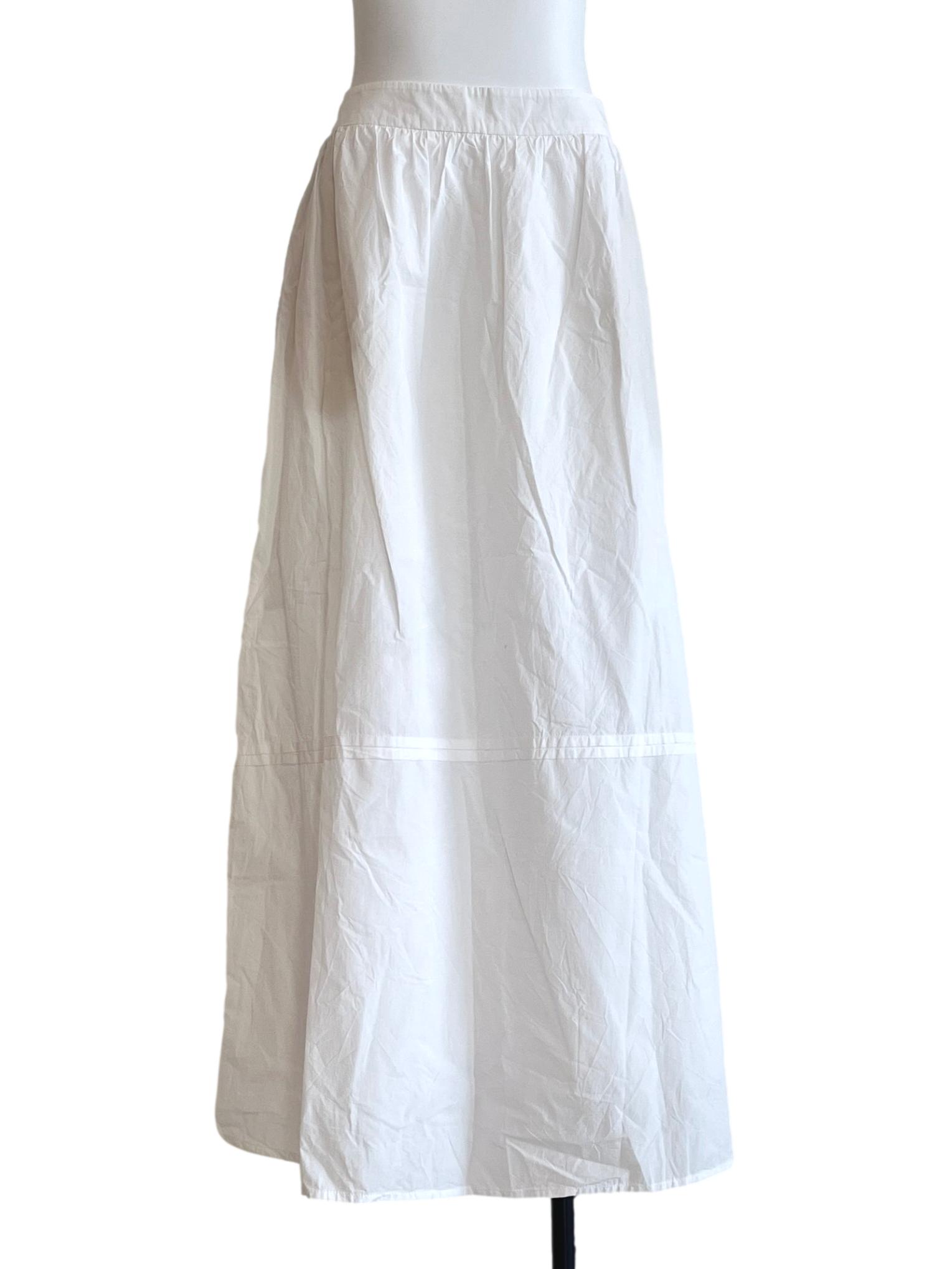 Powder White A-Line Skirt