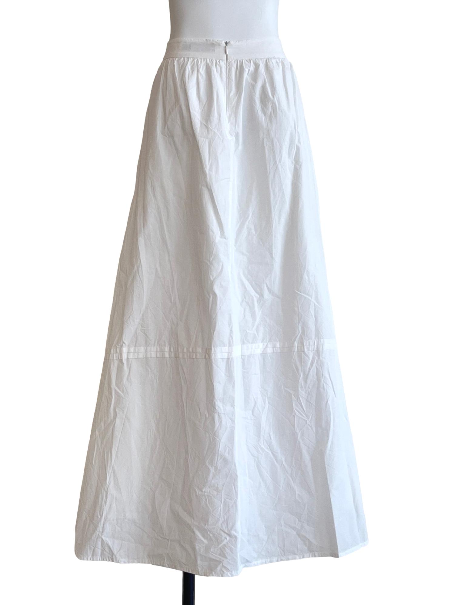 Powder White A-Line Skirt