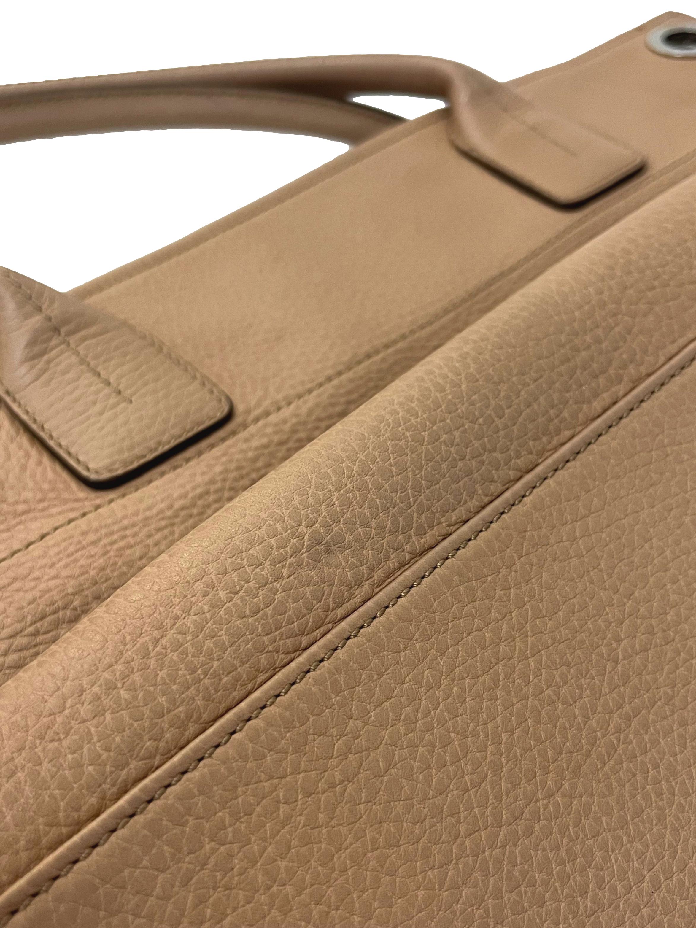 Tan Leather Tote Bag