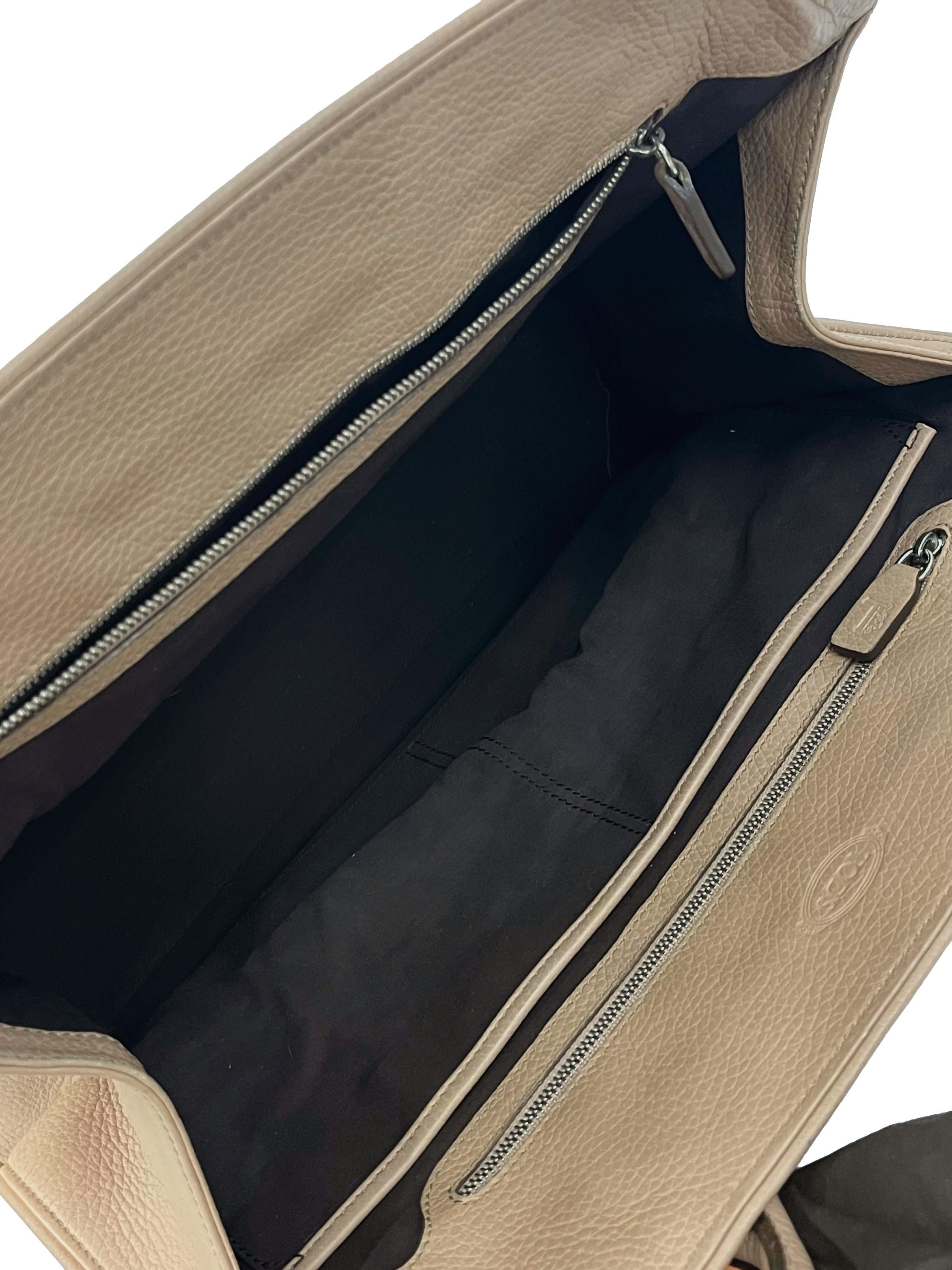 Tan Leather Tote Bag