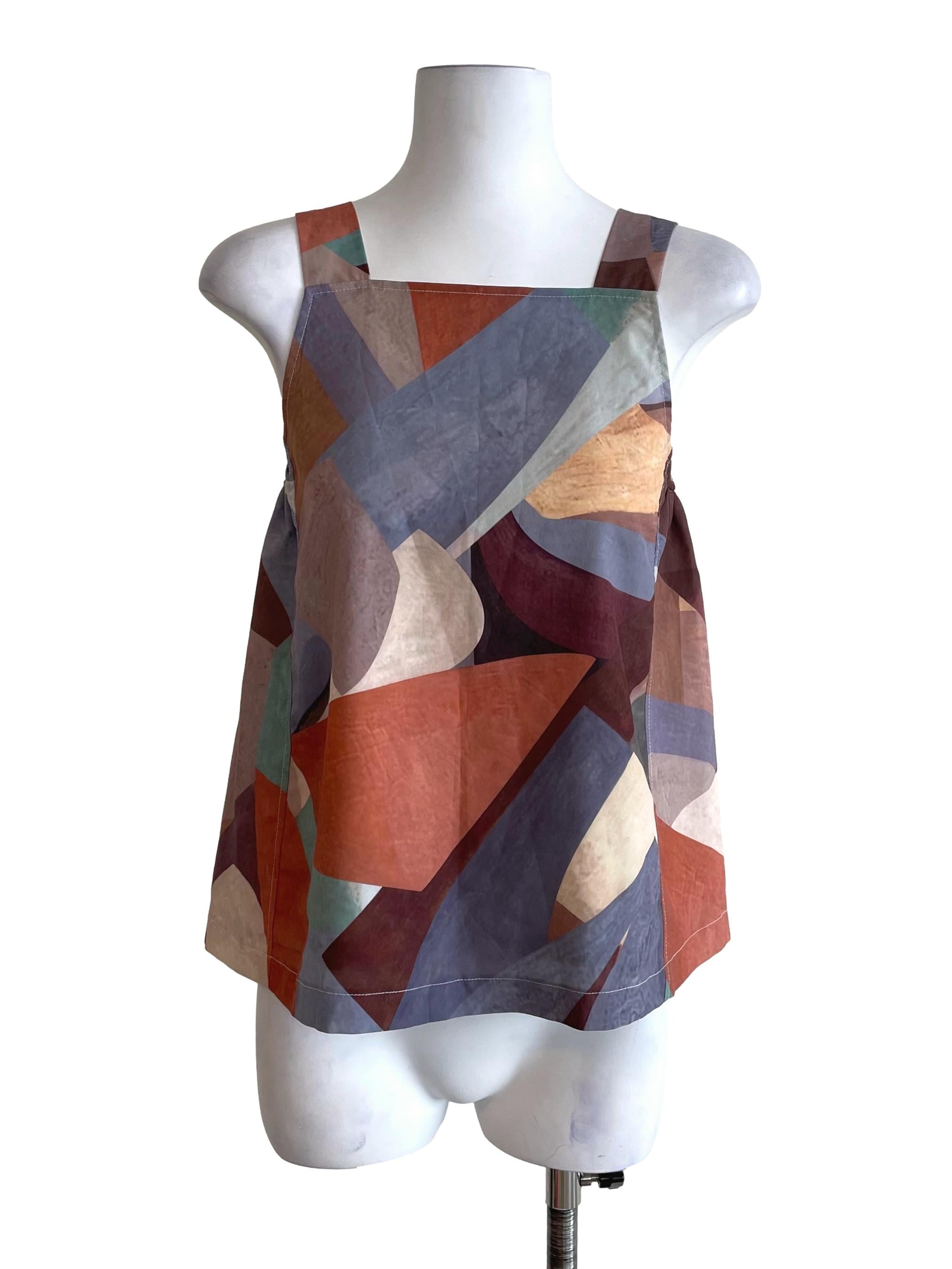Squash Orange Graphic A-Line Top