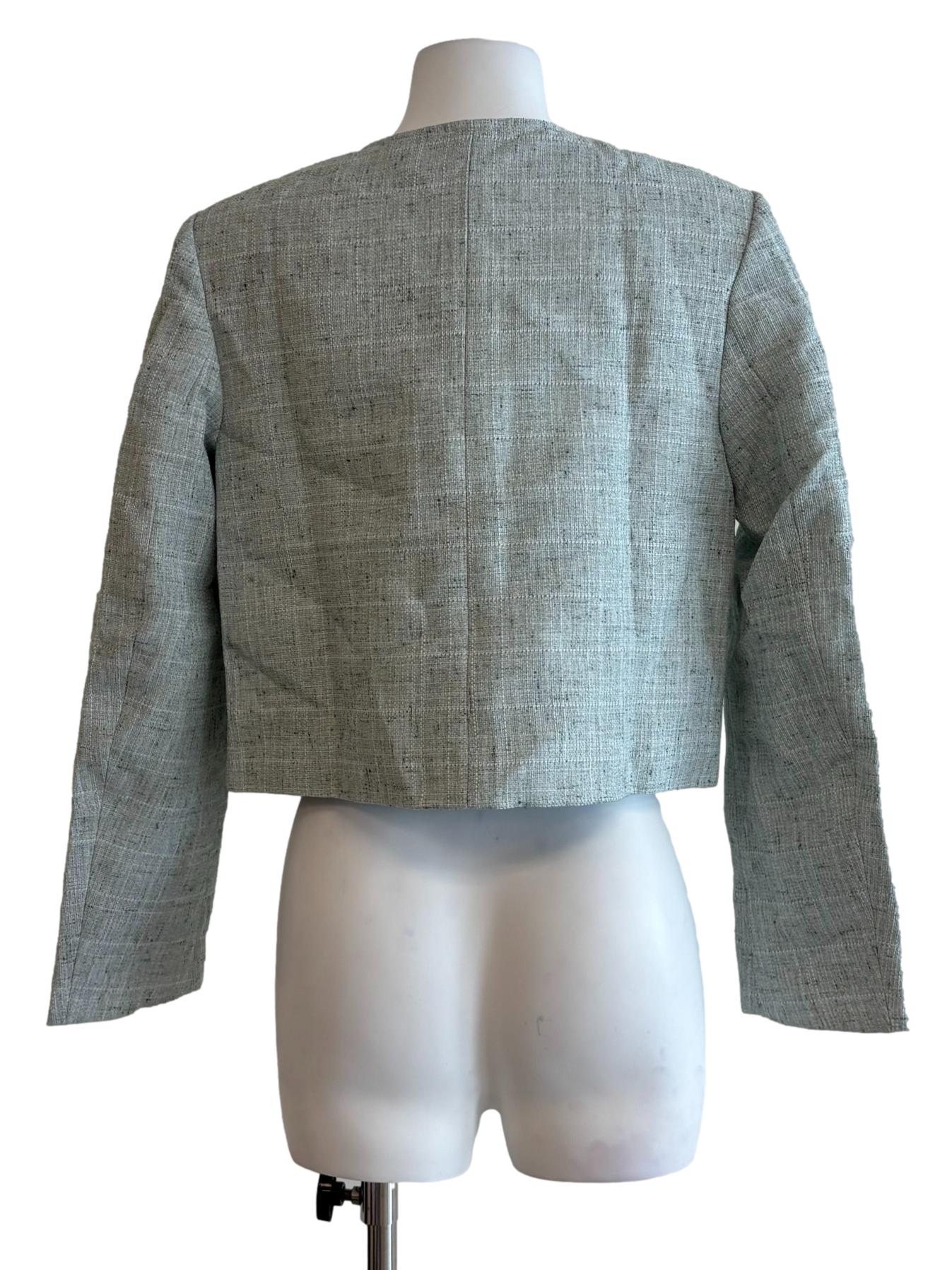Light Green Gold Button Tweed Jacket